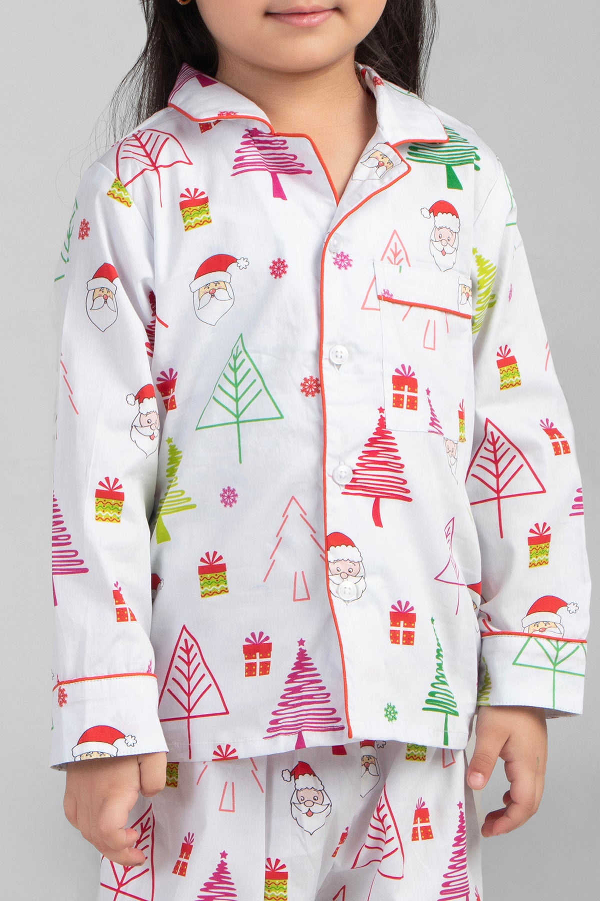 Xmas Tree  Christmas Printed Nightsuit Set