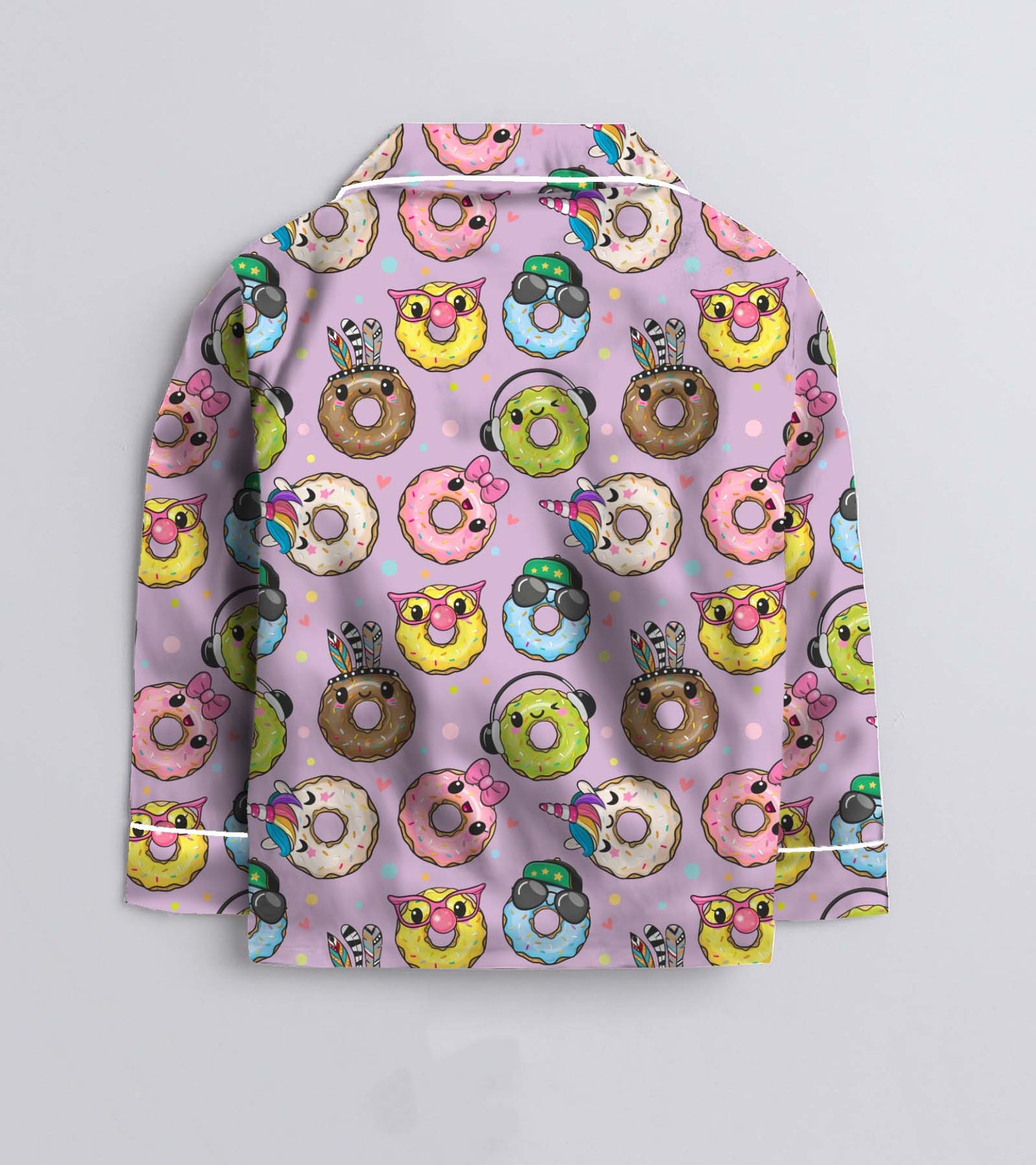 Yo Doughnuts Printed Girls Pure Cotton Nightsuit Set
