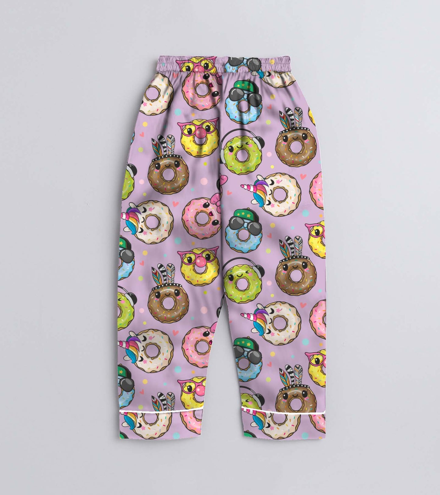 Yo Doughnuts Printed Girls Pure Cotton Nightsuit Set