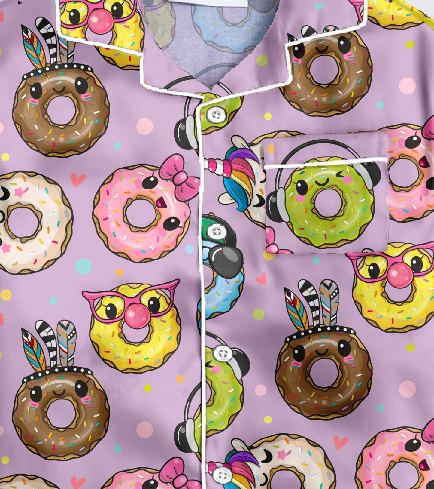 Yo Doughnuts Printed Girls Pure Cotton Nightsuit Set