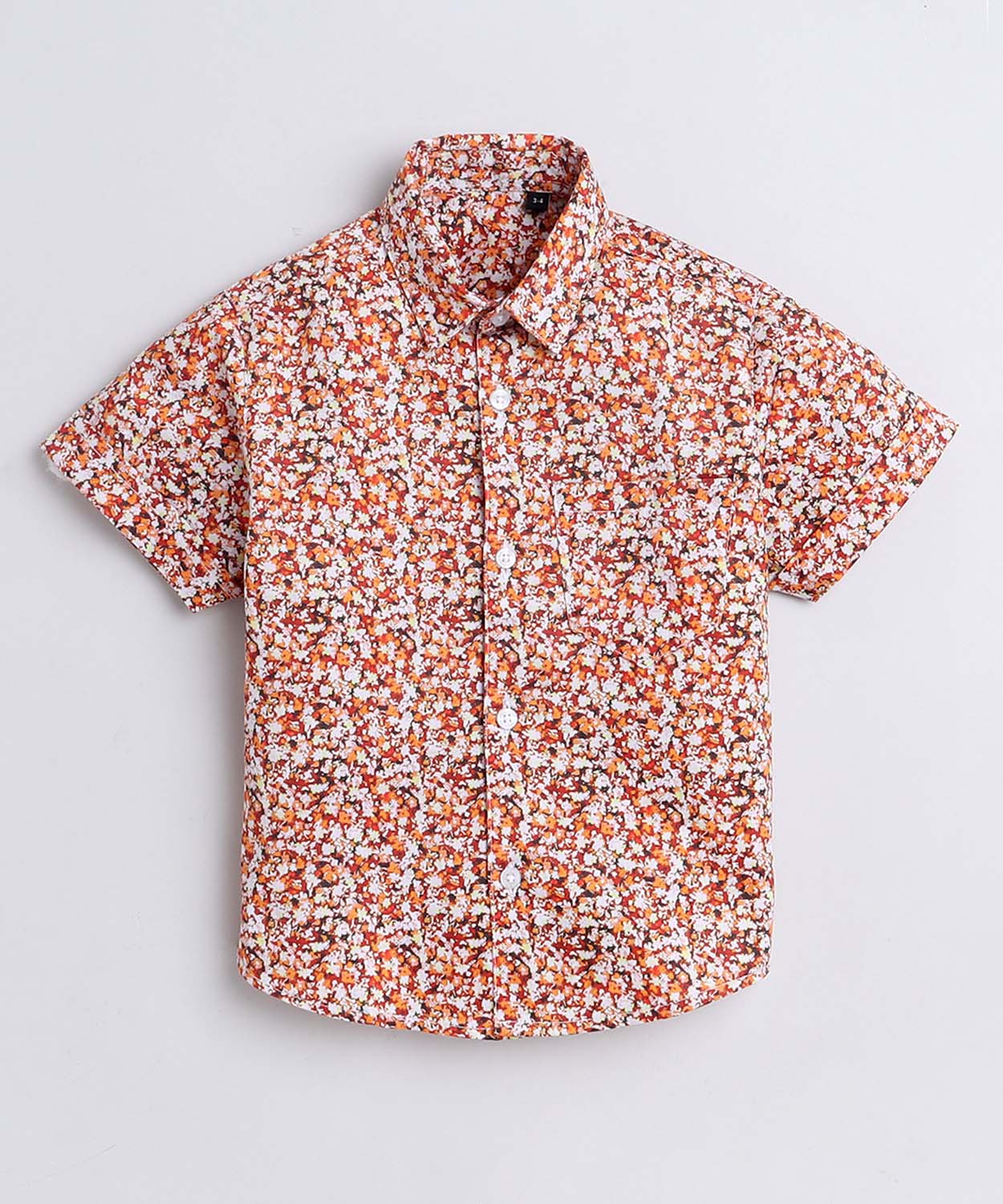 Zik Zik Print Pure Cotton Half Sleeve Shirt For Boys