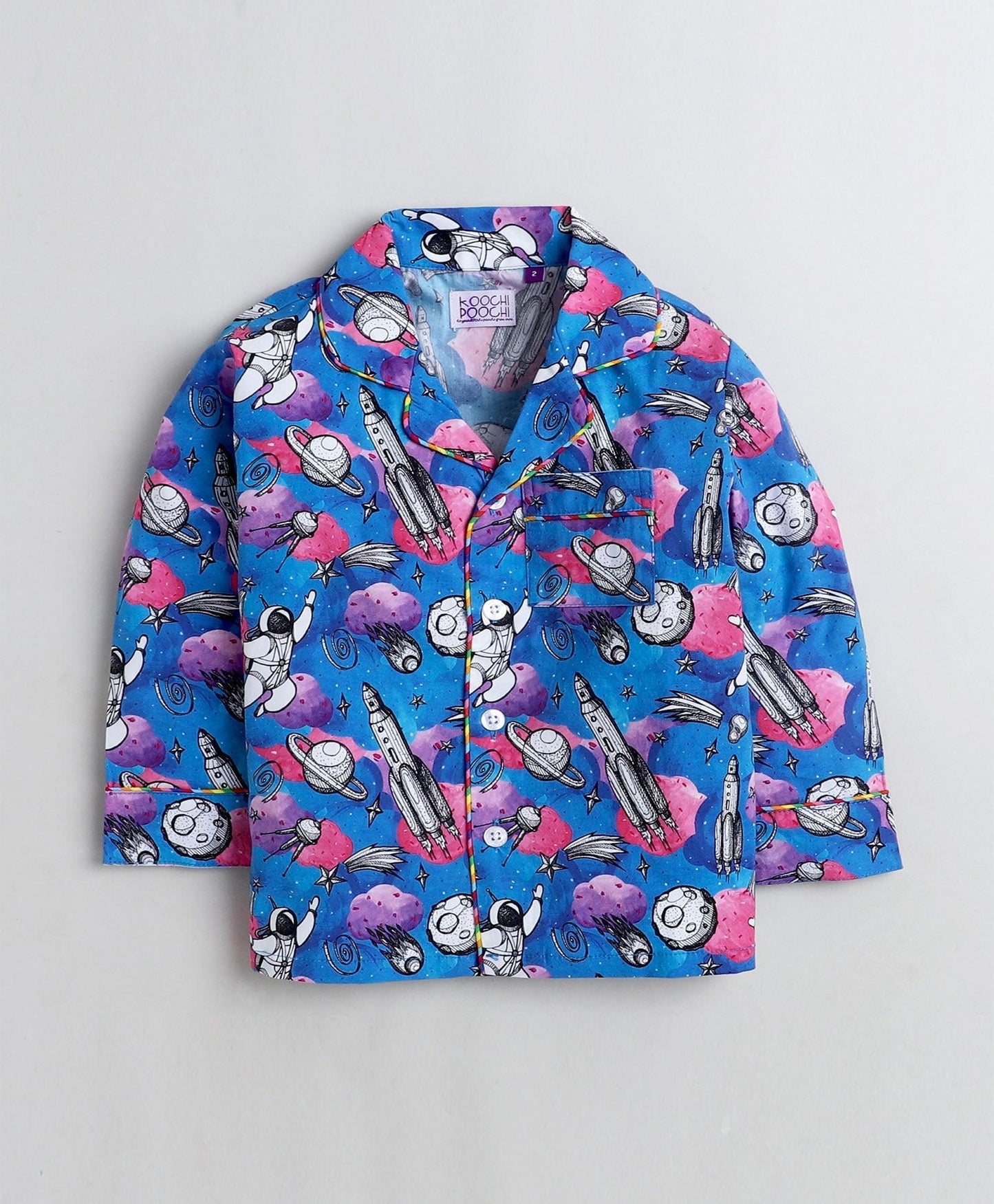 Astronaut in Space Printed Night Suit Set