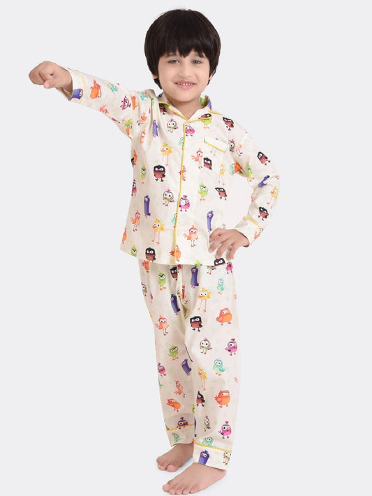 Birdie Bird Printed Boys Nightsuit Set