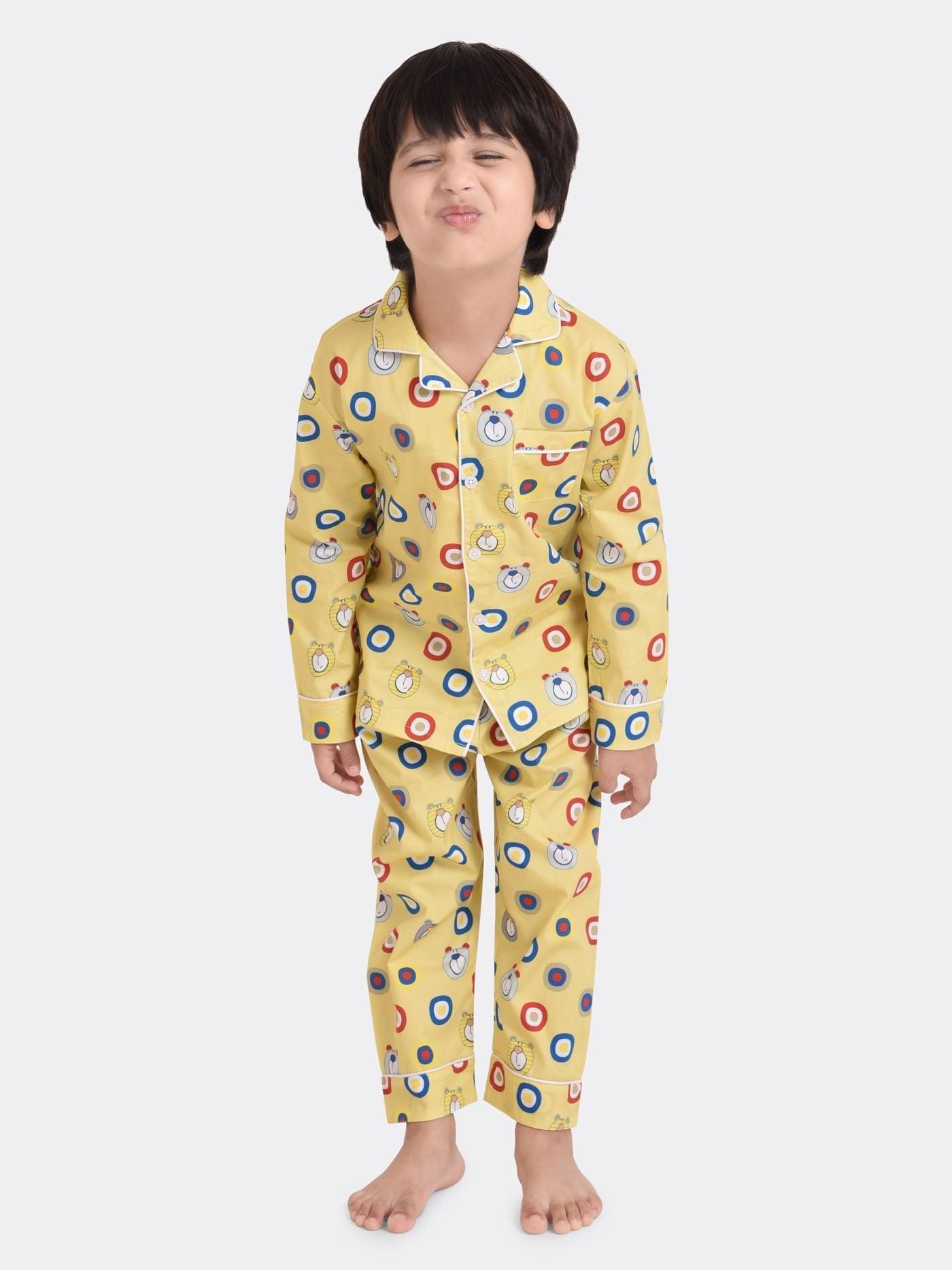 Blocks Printed Boys Nightsuit Set