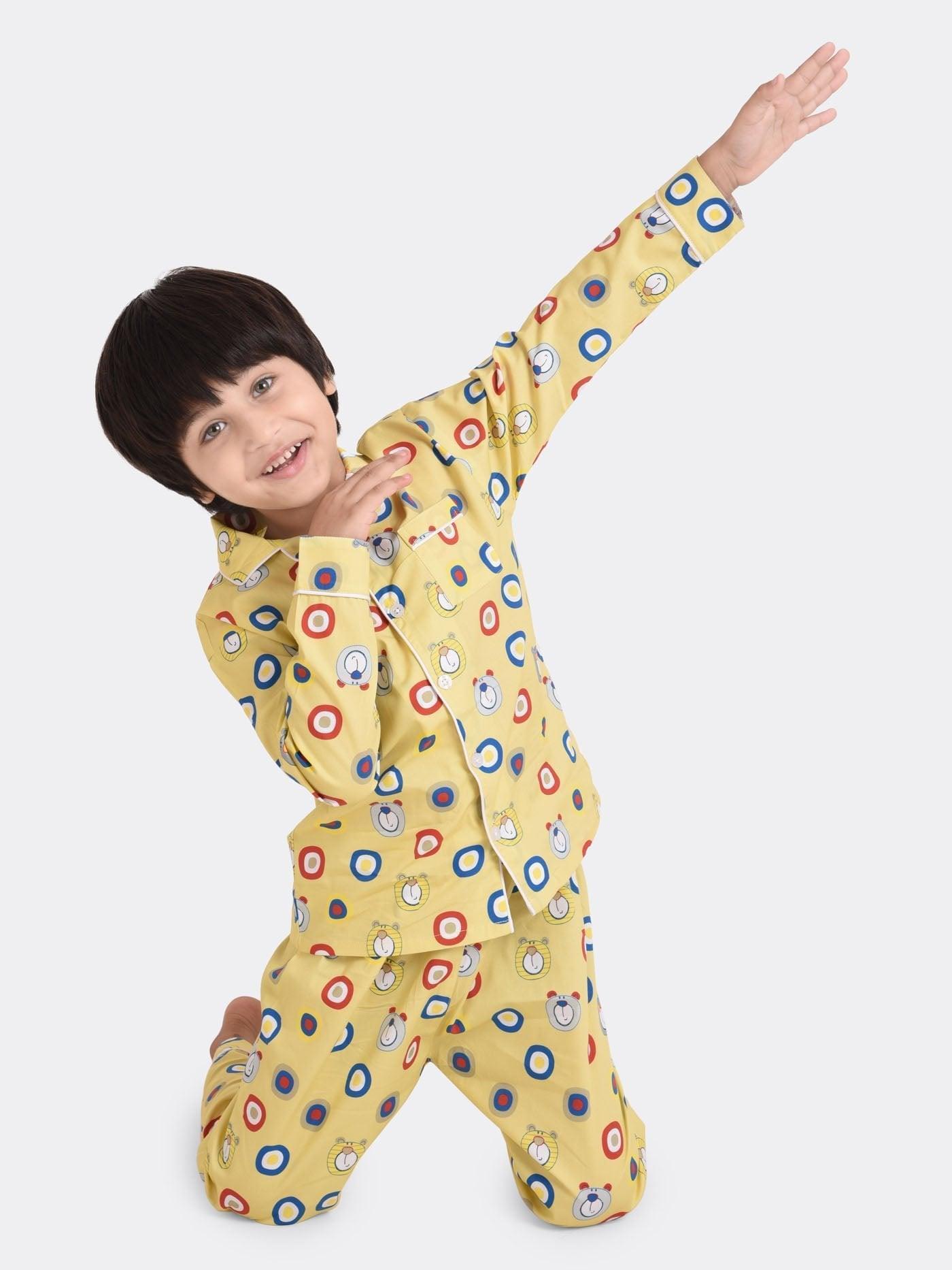 Blocks Printed Boys Nightsuit Set