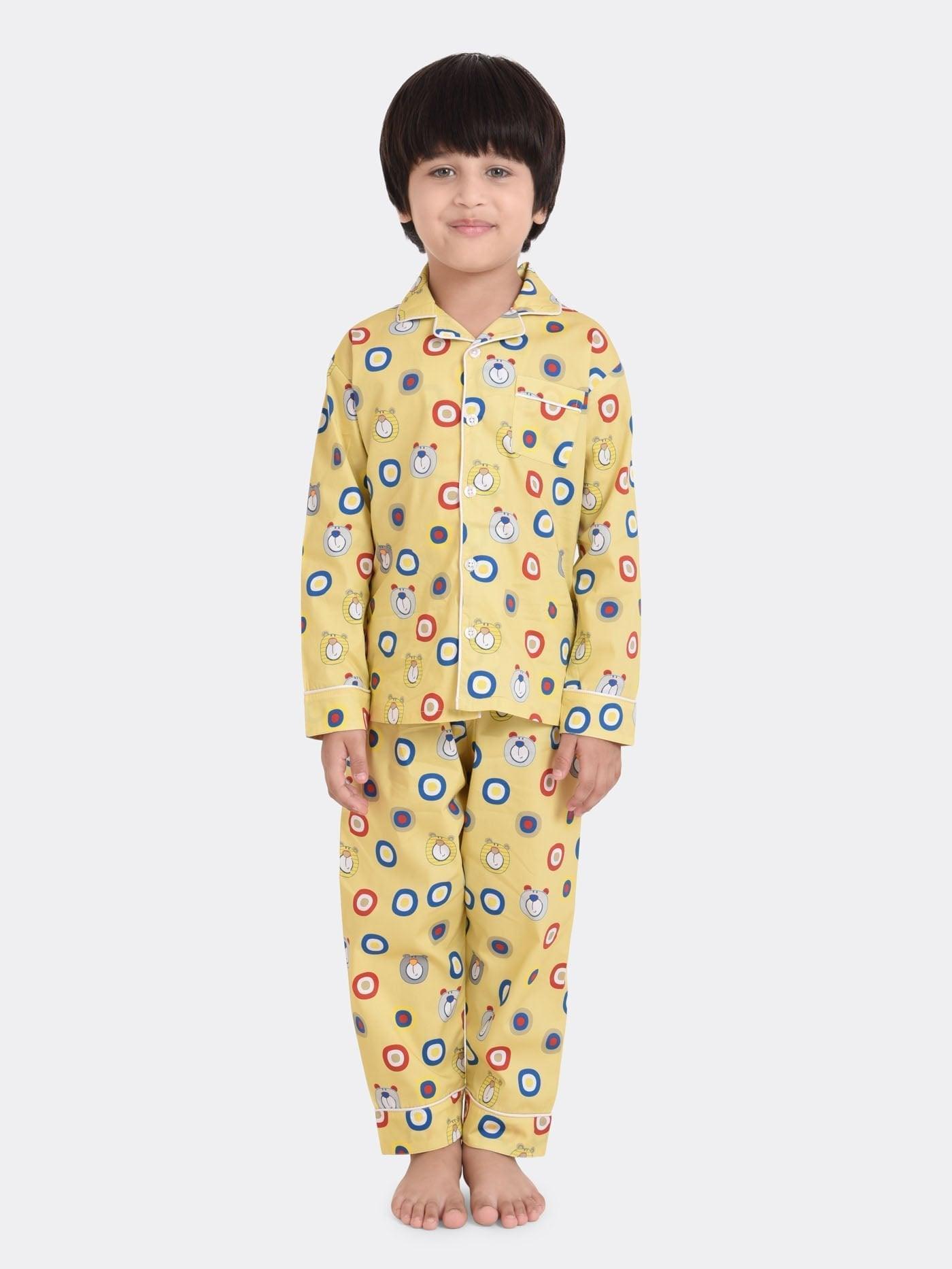 Blocks Printed Boys Nightsuit Set
