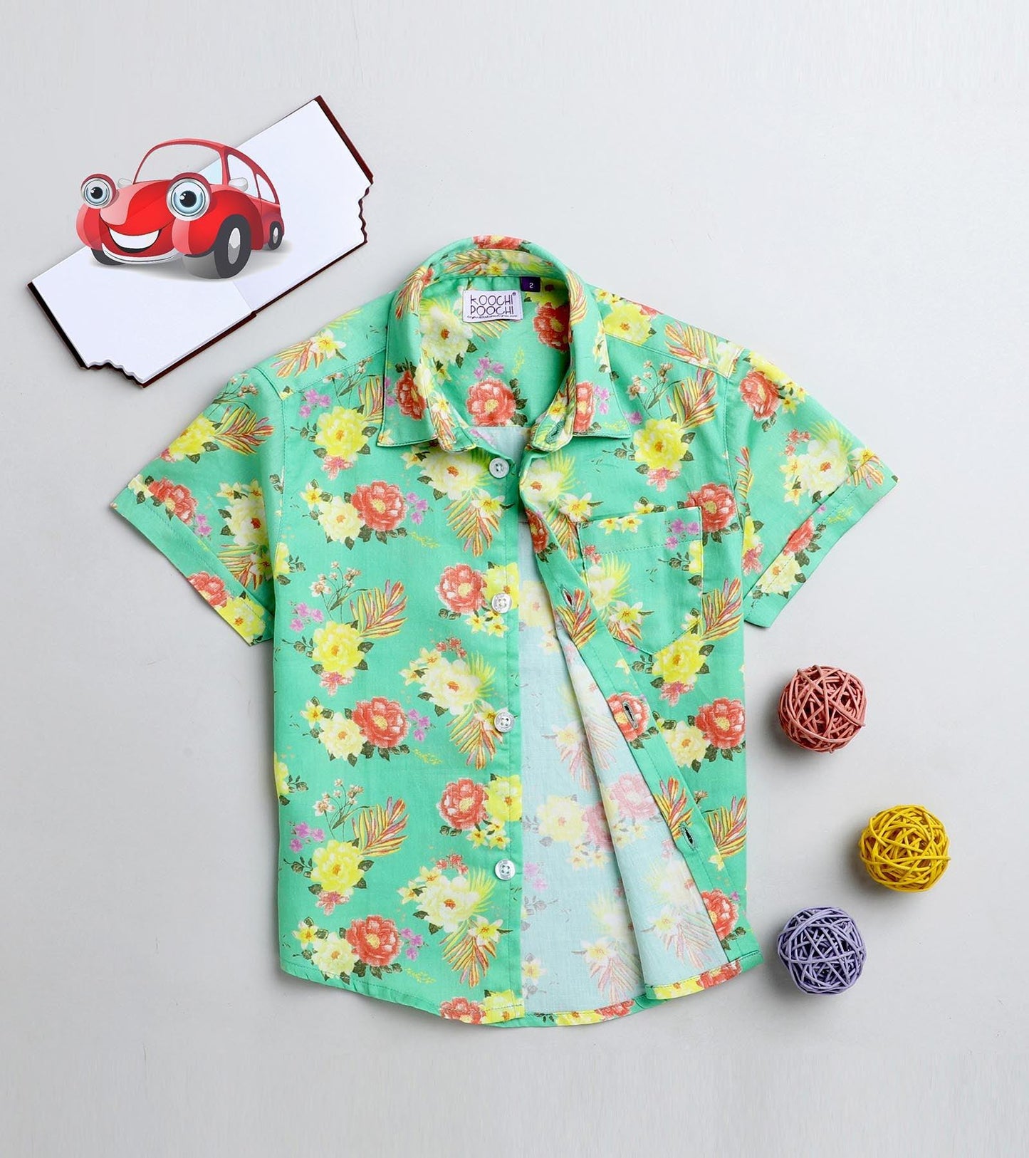 Peony Printed Half Sleeve Shirt