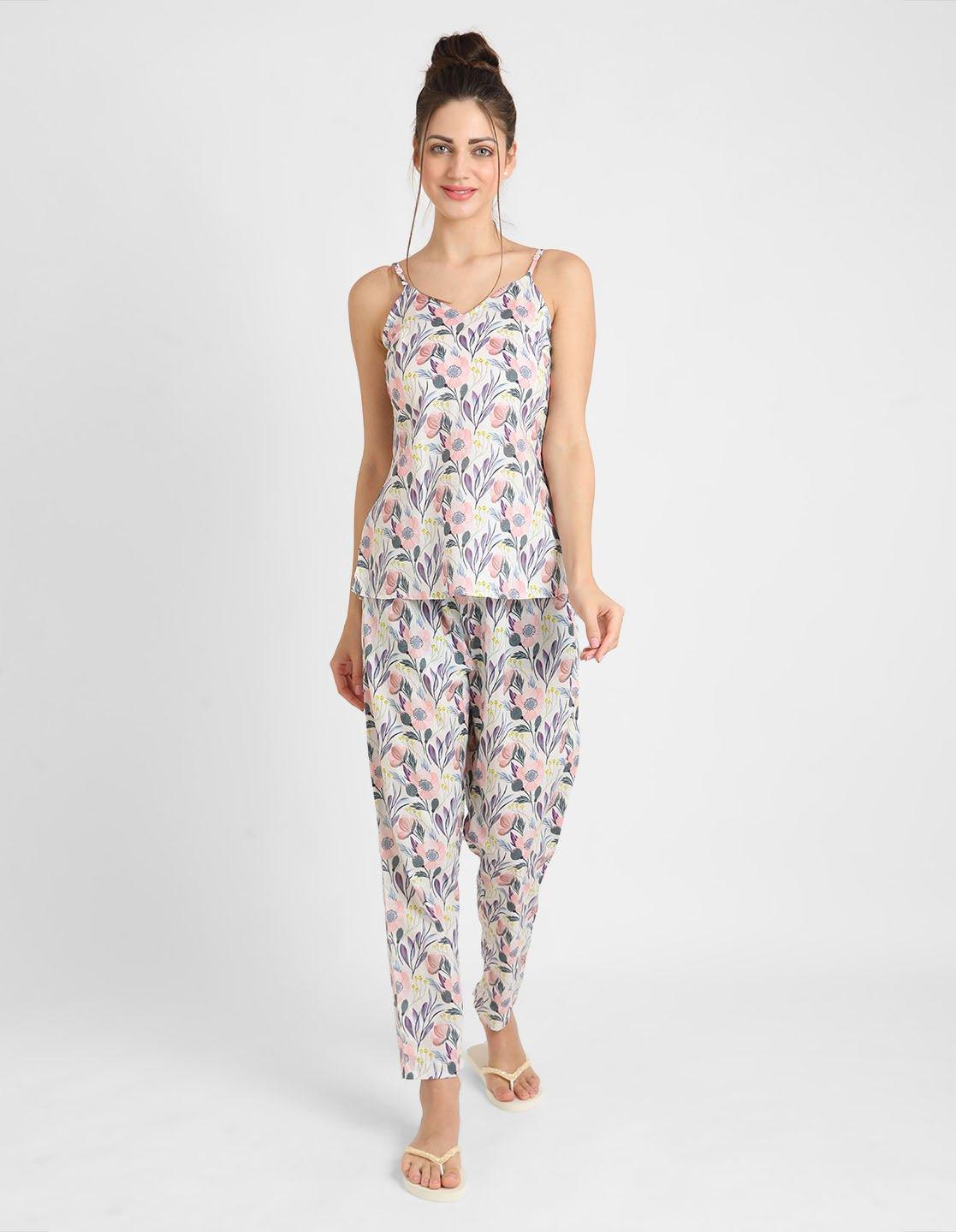 Mystic Floral Singlet Pyjama Set for Women