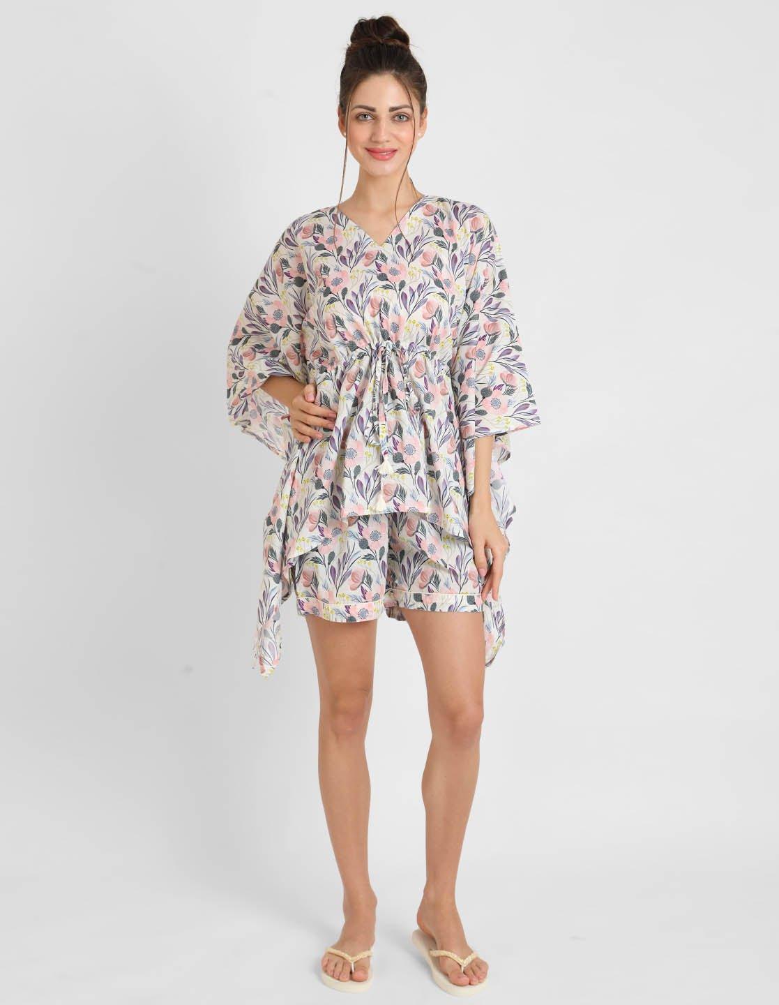 Mystic Floral Kaftan Shorts Set