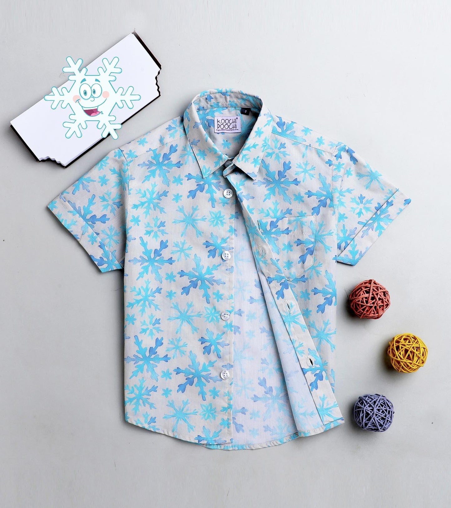 SnowFlakes Printed Half Sleeve Shirt