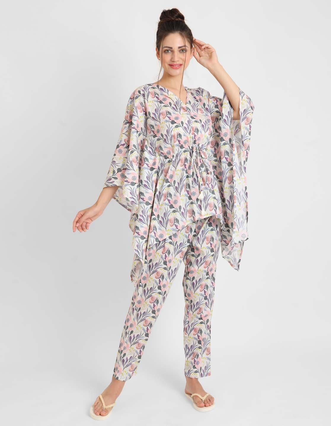 Mystic Floral Kaftan Pyjama Set