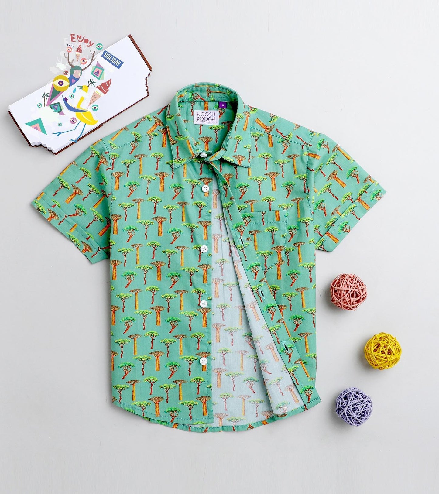 Tree Printed Half Sleeve Shirt - koochi Poochi