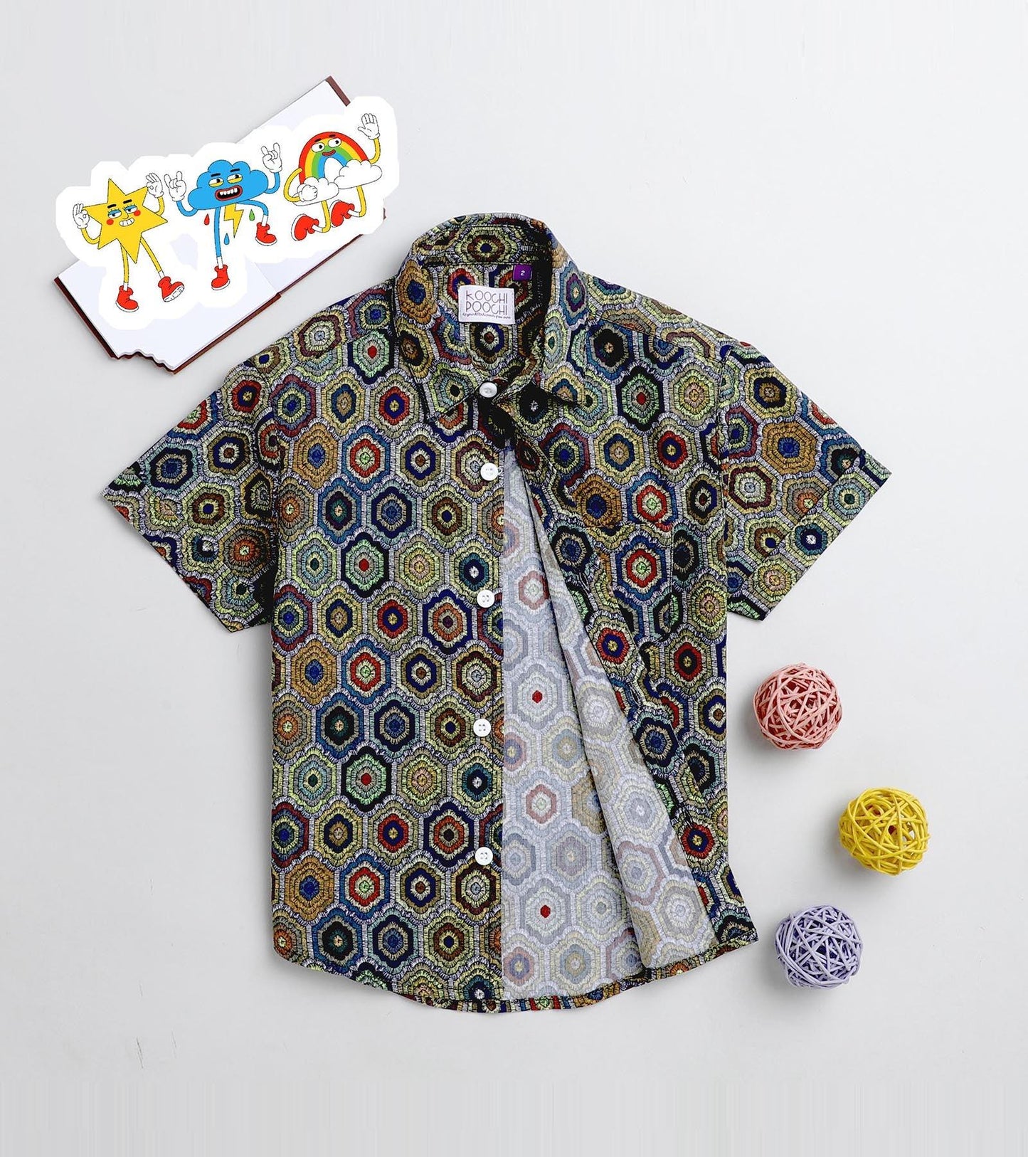 Mosaic Printed Half Sleeve Shirt