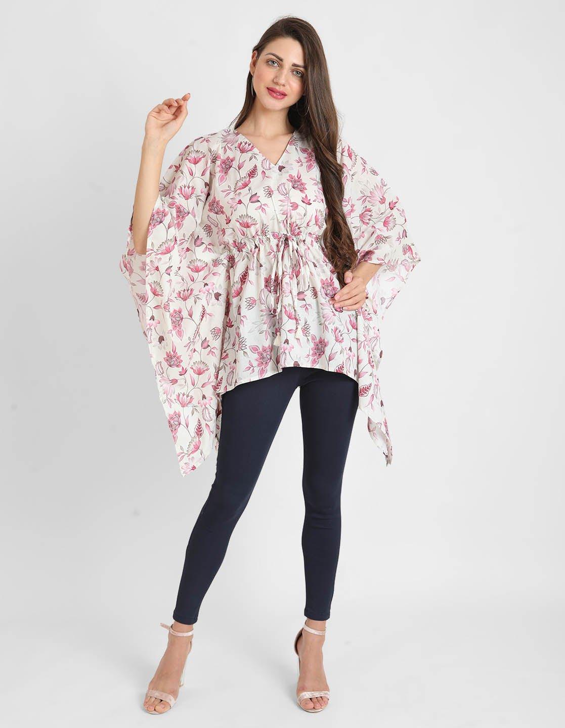 Pink Floral Print Kaftan