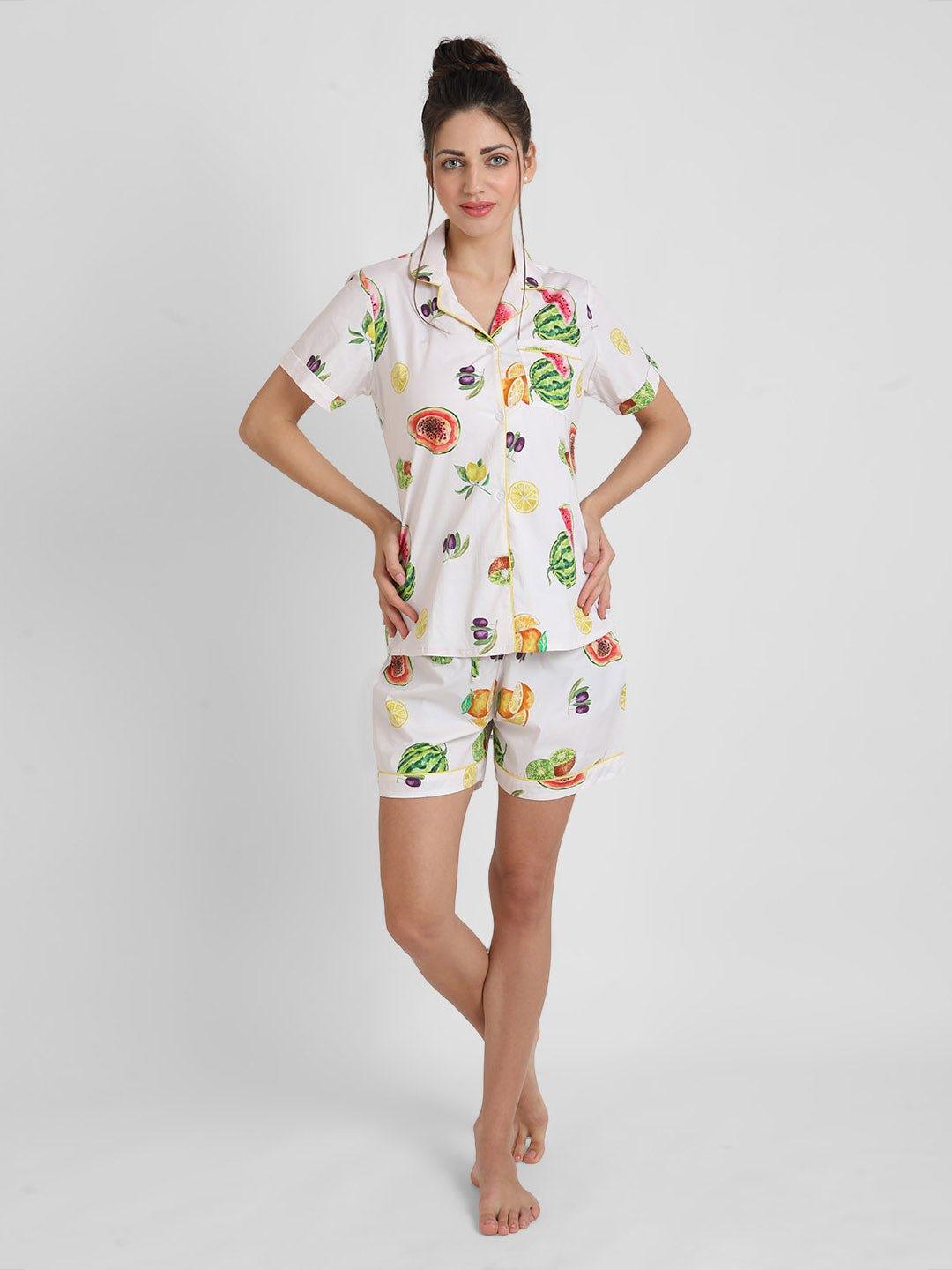 Fruitiliciuos Printed Nightsuit Set for Women