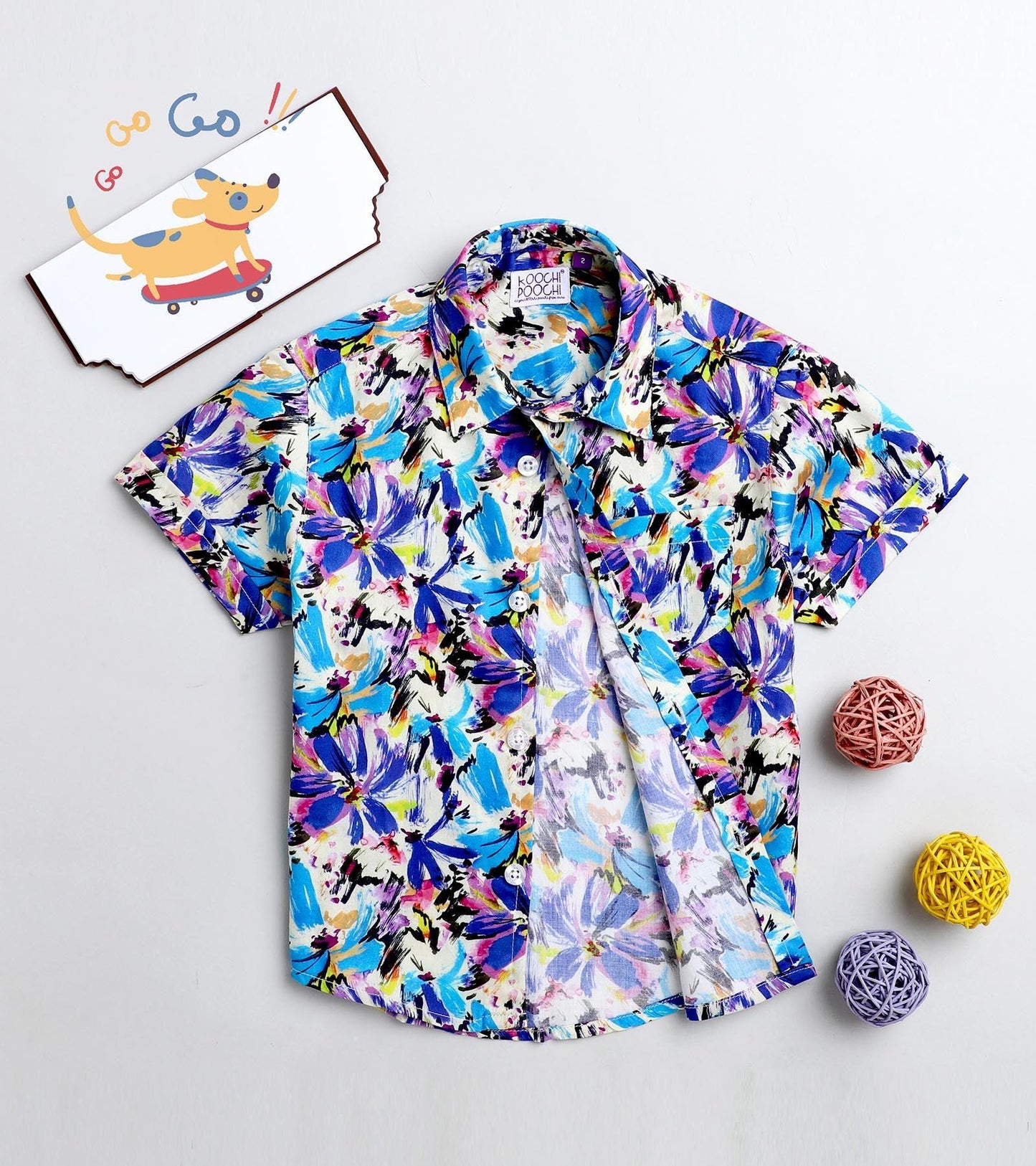 Painterly Floral Printed Half Sleeve Shirt