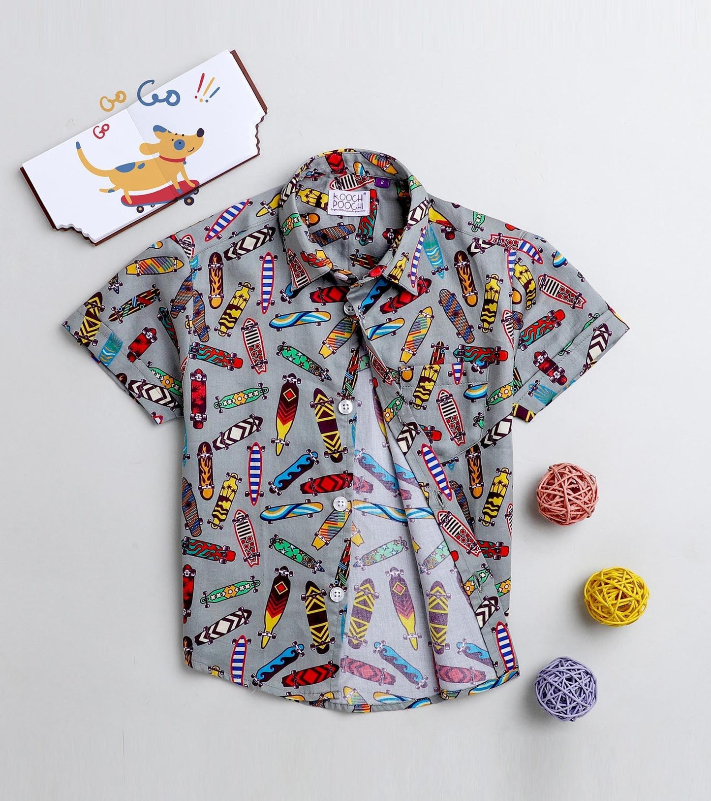Skateboard Printed Half Sleeve Shirt - koochi Poochi
