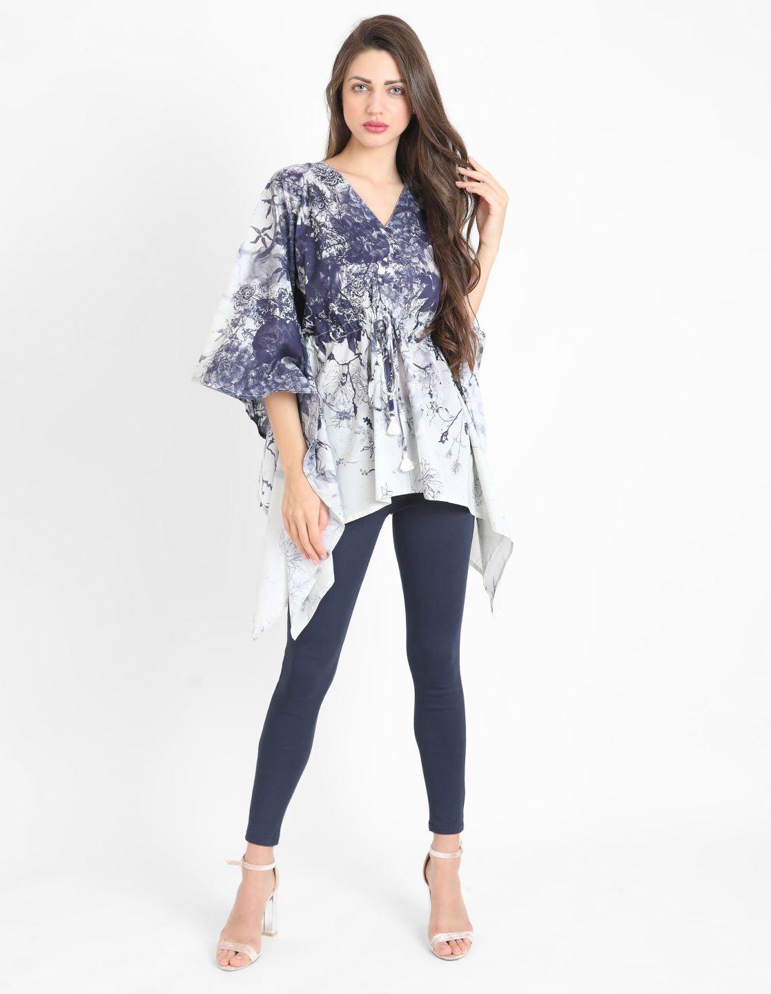 Motif Floral Printed Kaftan