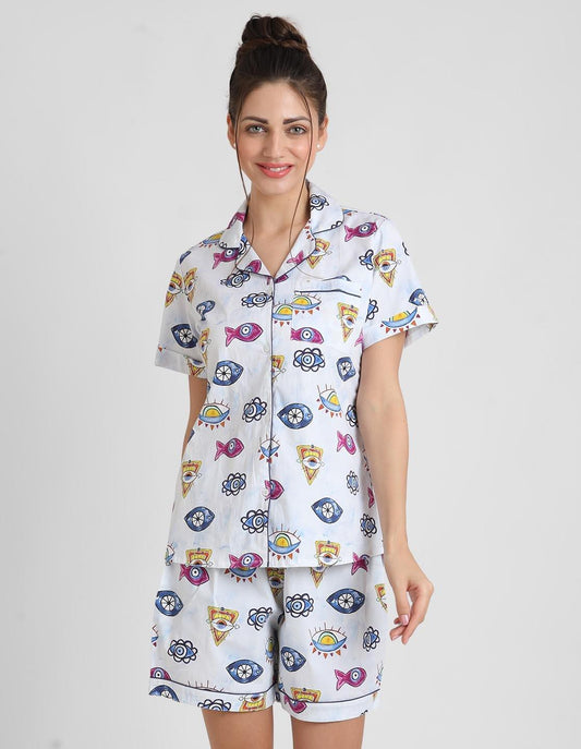 Evileye Printed Nightsuit Set for Women