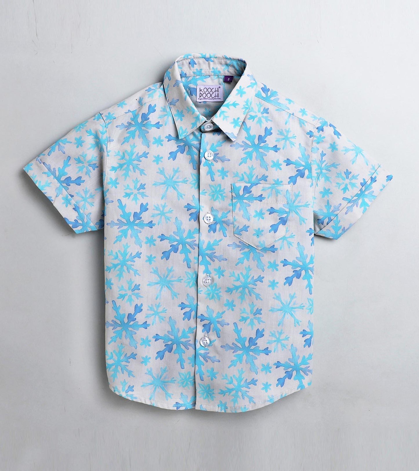 SnowFlakes Printed Half Sleeve Shirt