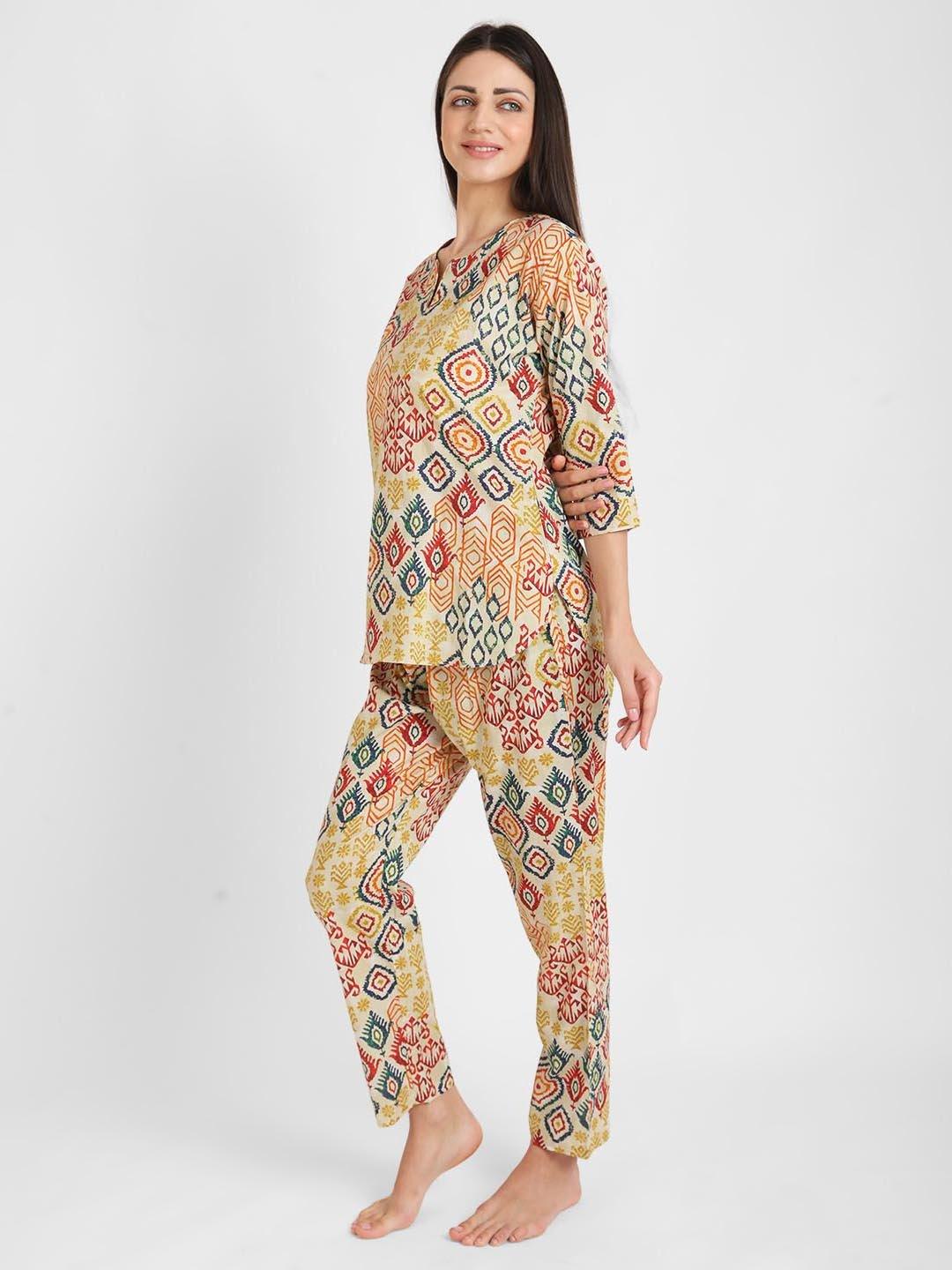 Ikat is Love Printed Nightsuit Set for Women