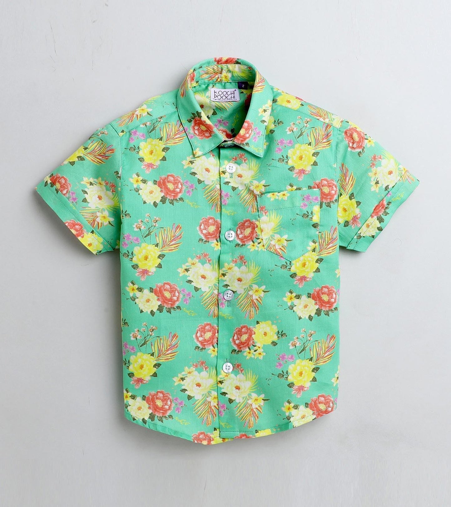 Peony Printed Half Sleeve Shirt