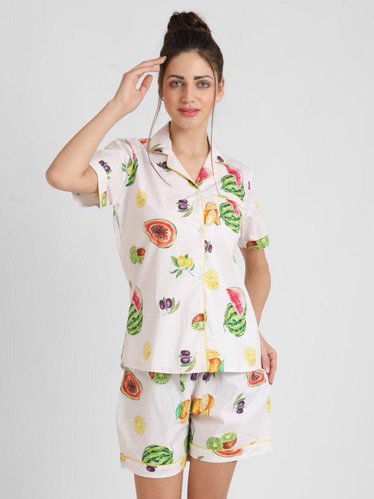Fruitiliciuos Printed Nightsuit Set for Women