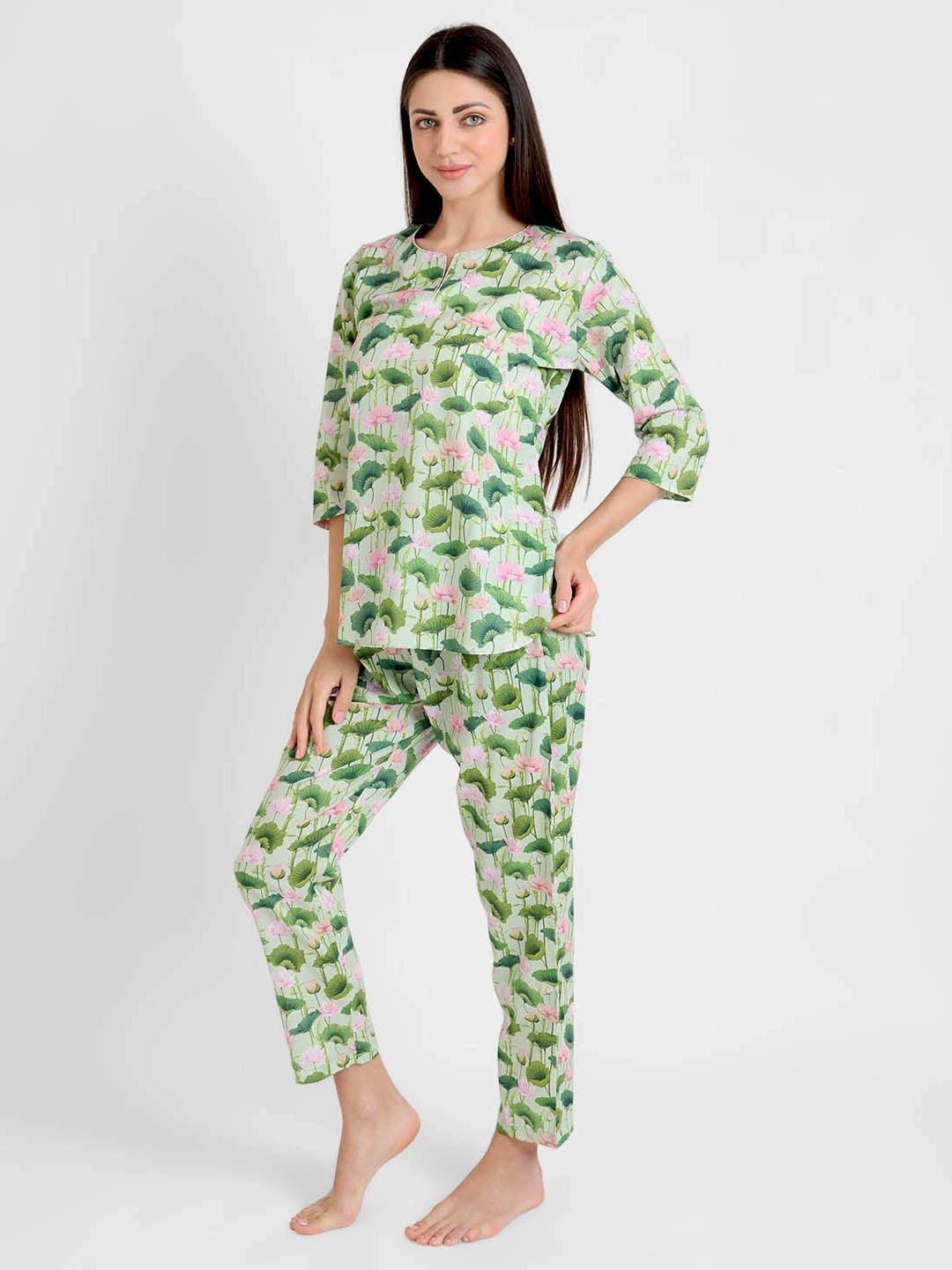Lotus String Printed Nightsuit Set for Women
