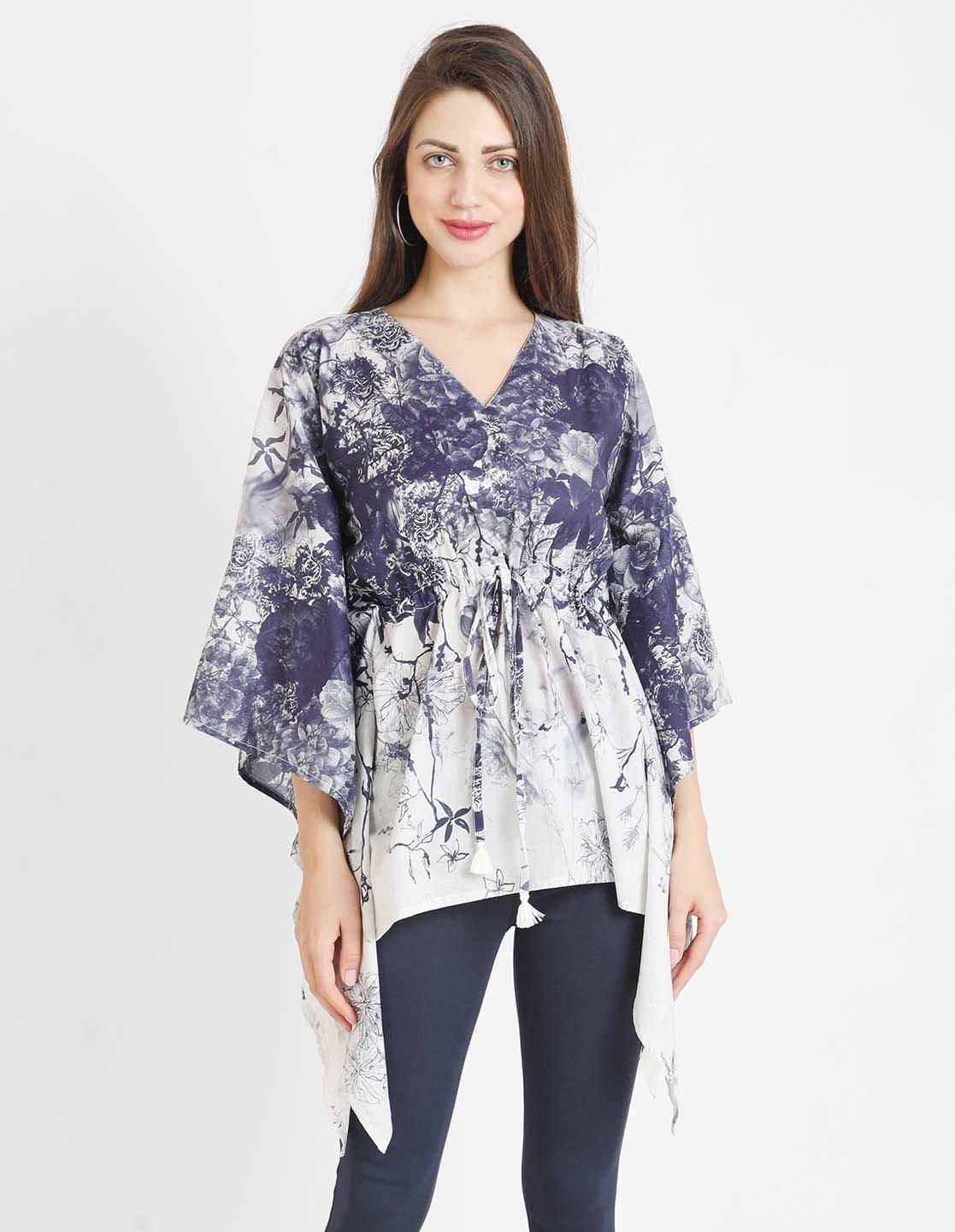 Motif Floral Printed Kaftan