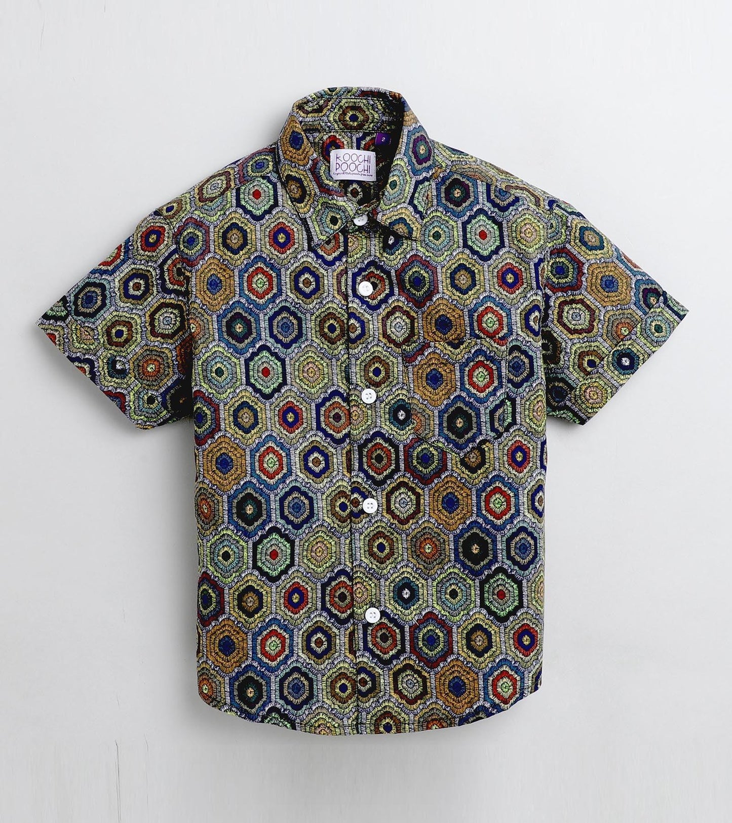 Mosaic Printed Half Sleeve Shirt