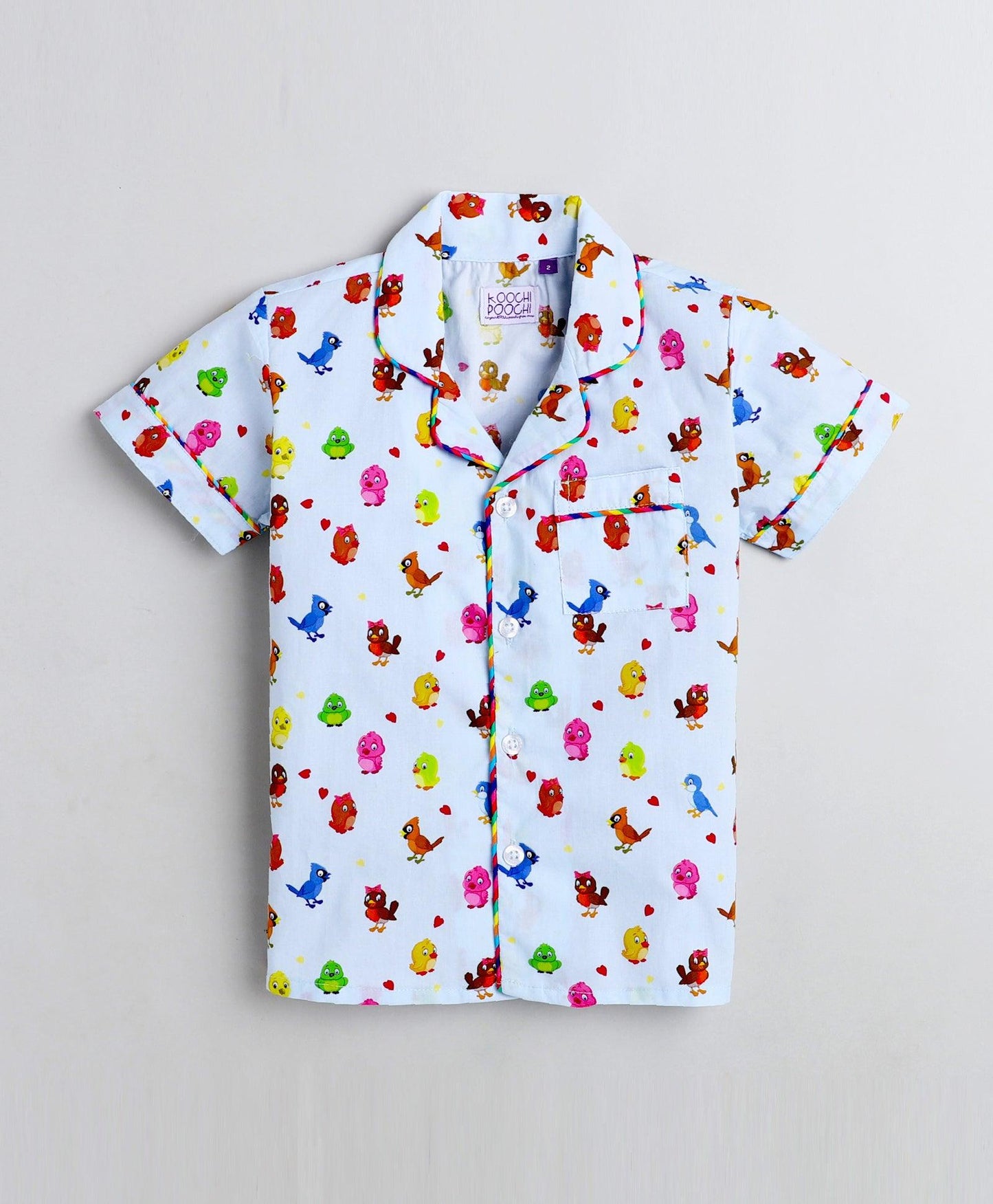Singing Birds Printed Night Suit Set - koochi Poochi