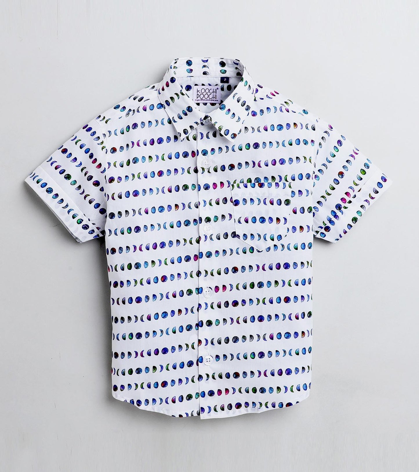 Moon Printed Half Sleeve Shirt