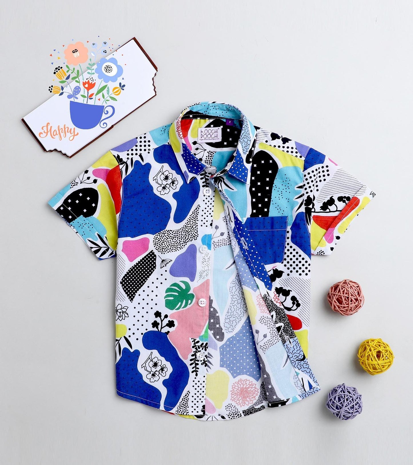 Blue Abstract Printed Half Sleeve Shirt