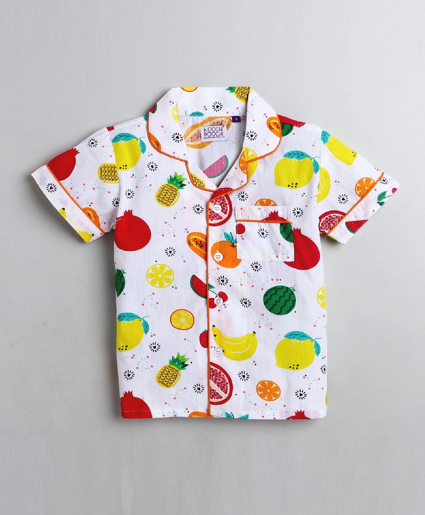 Rainbow Fruits Printed Night Suit Set