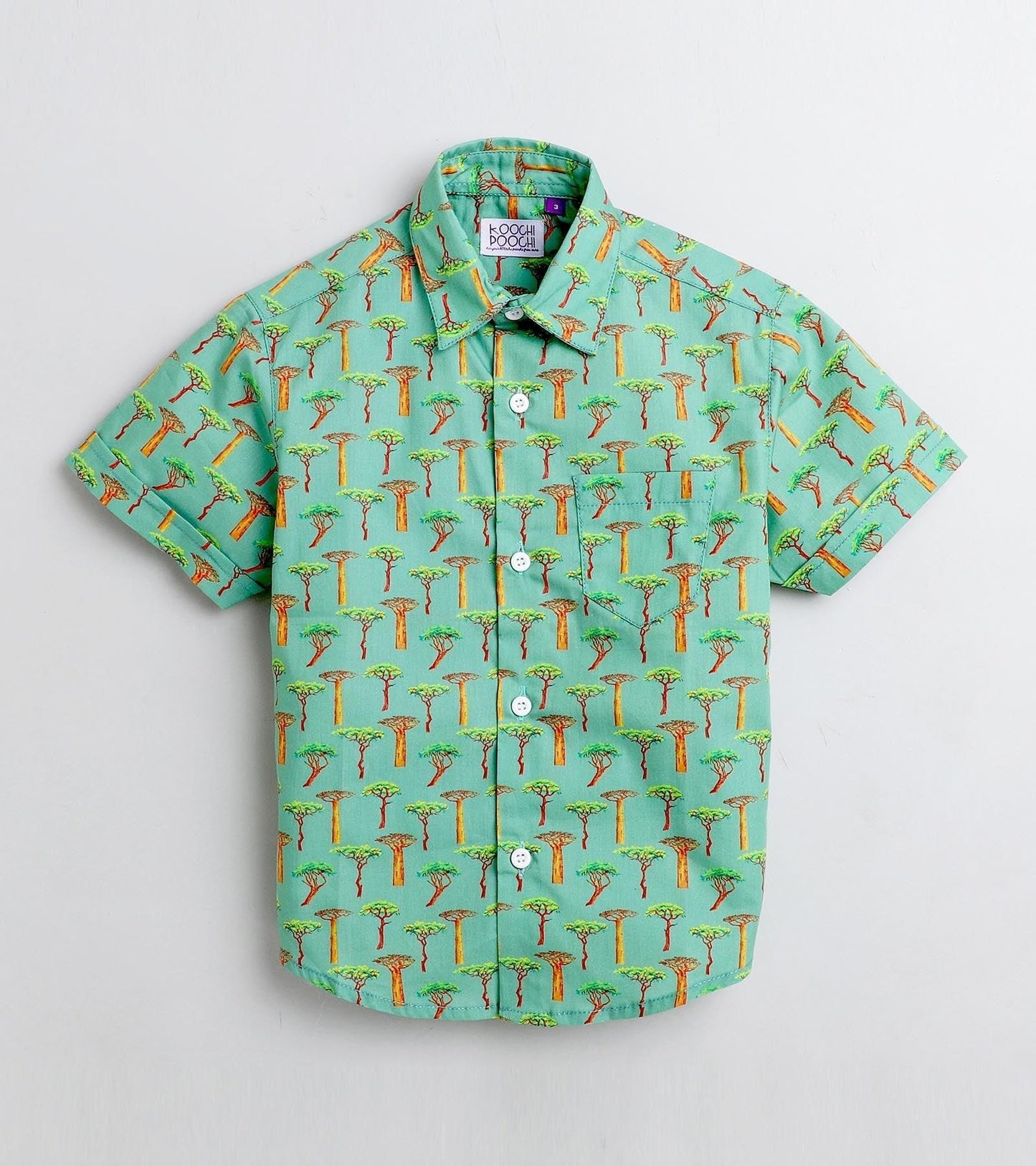 Tree Printed Half Sleeve Shirt - koochi Poochi