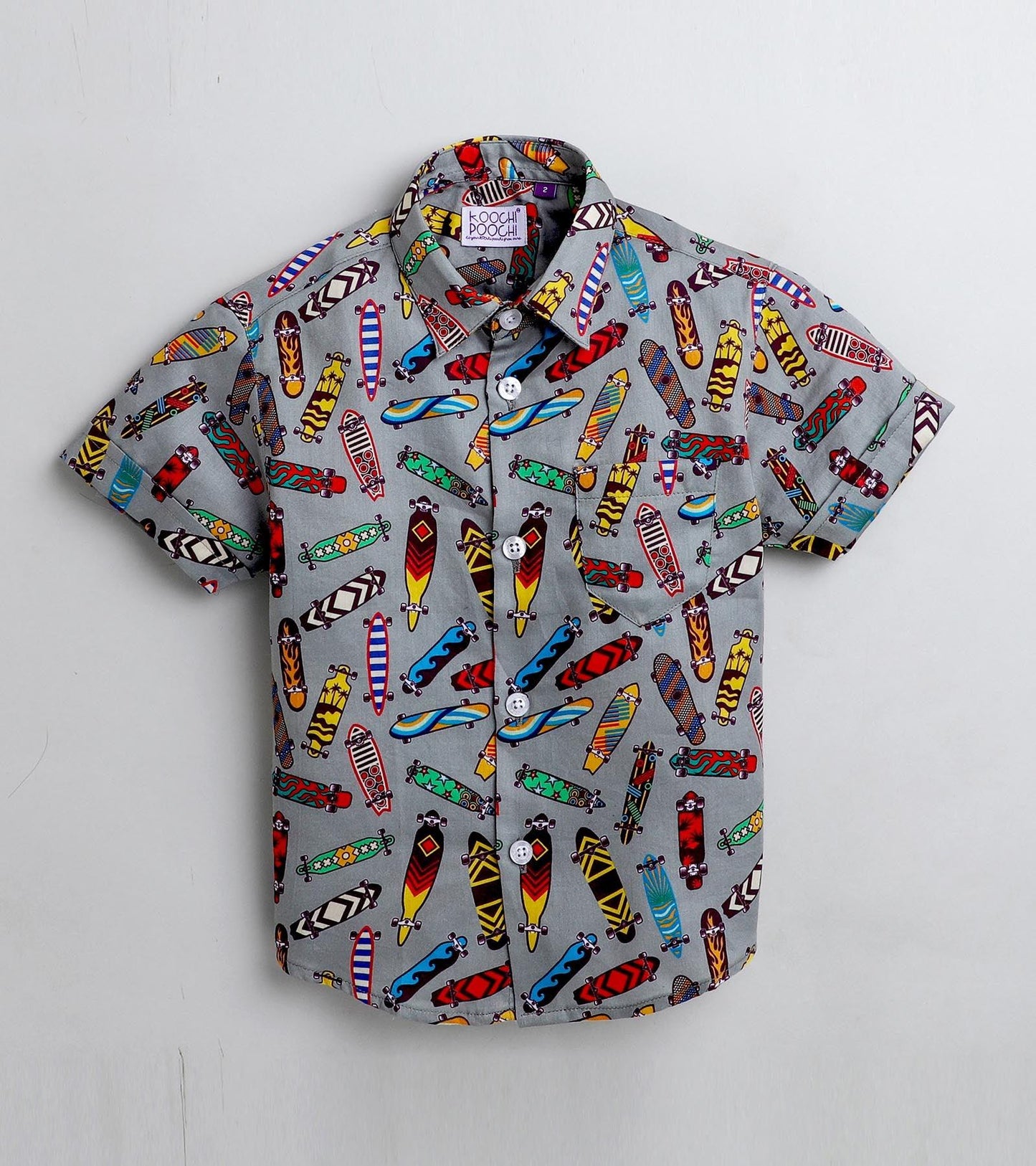 Skateboard Printed Half Sleeve Shirt - koochi Poochi