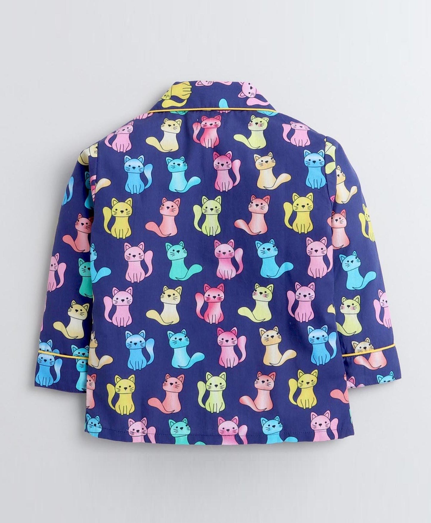 Purple Kitty Printed Night Suit Set