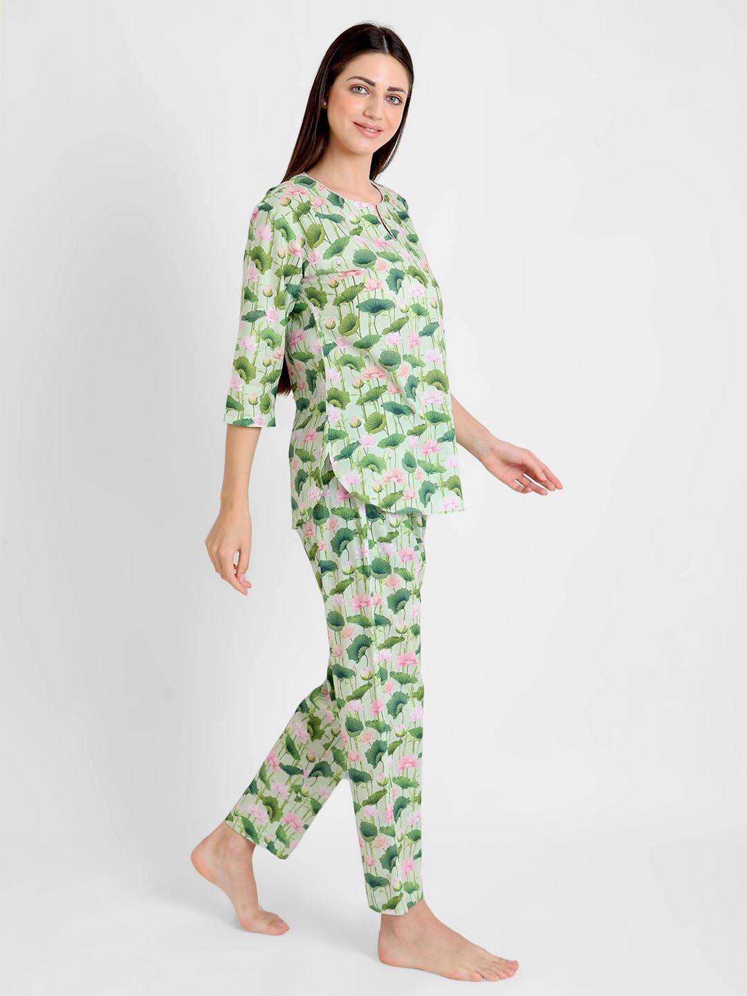 Lotus String Printed Nightsuit Set for Women