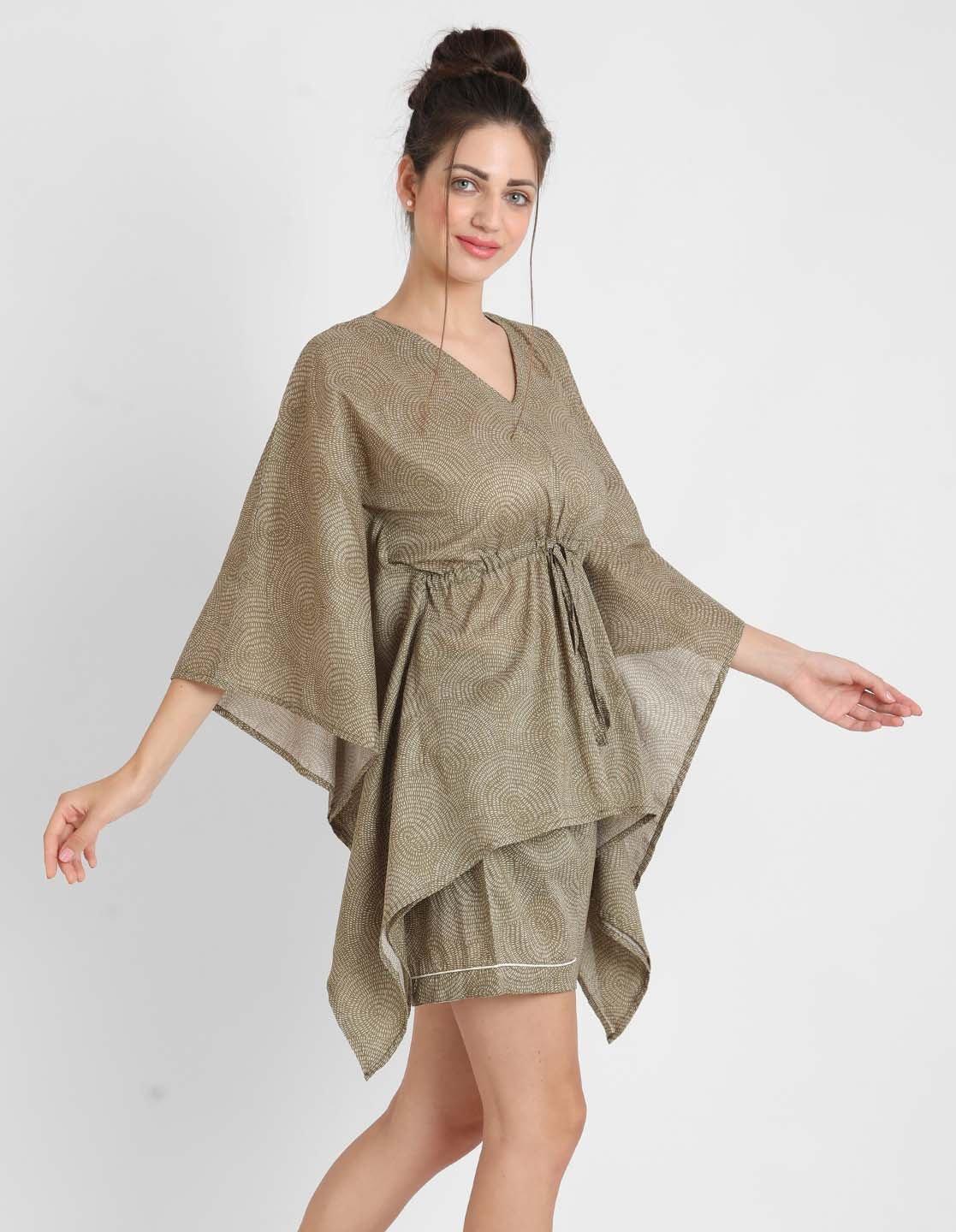 Warli Print Kaftan Shorts Set