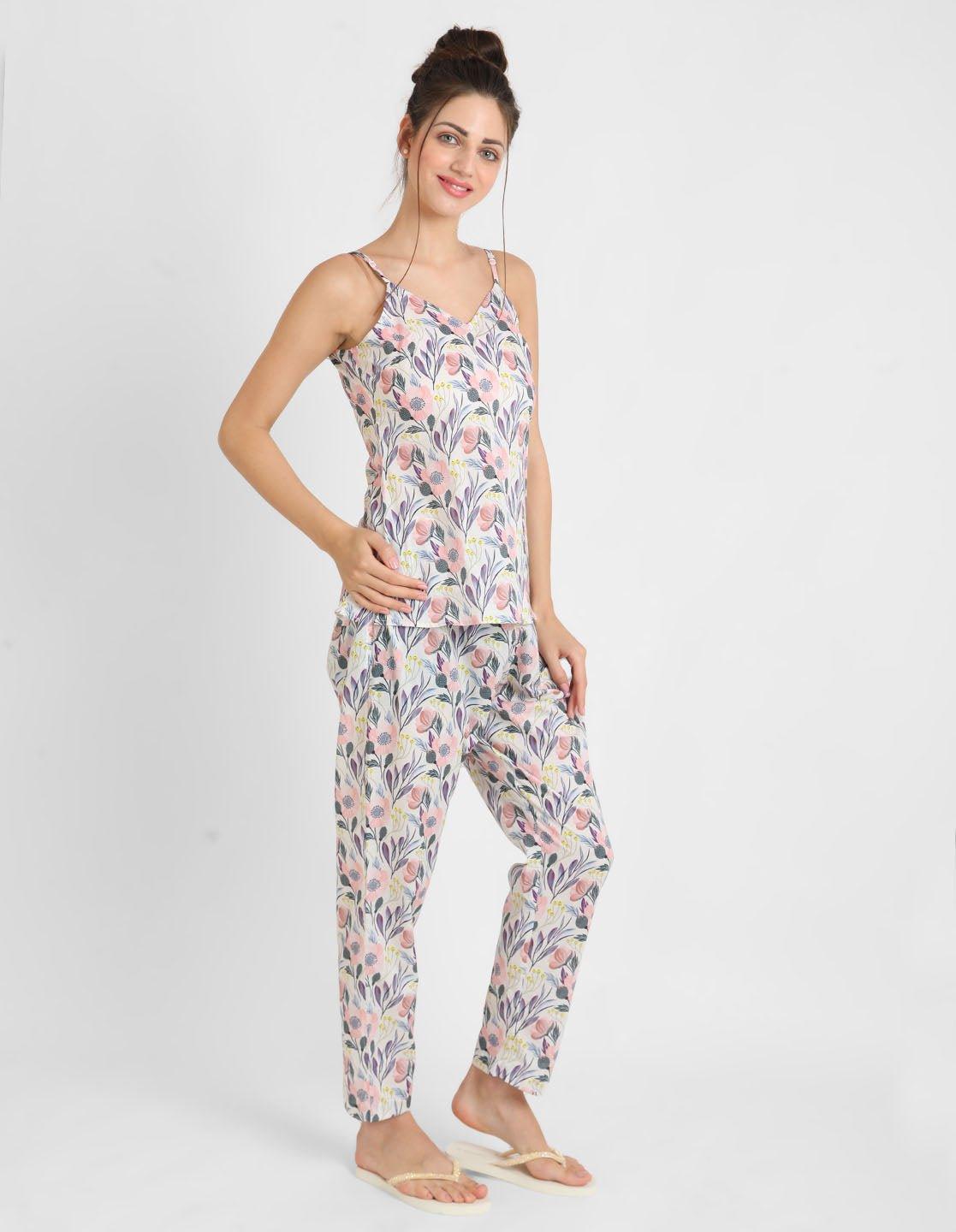 Mystic Floral Singlet Pyjama Set for Women