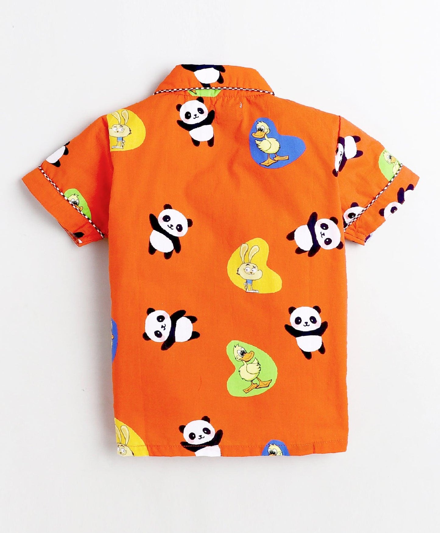 Cuteness In Orange Printed Night Suit Set