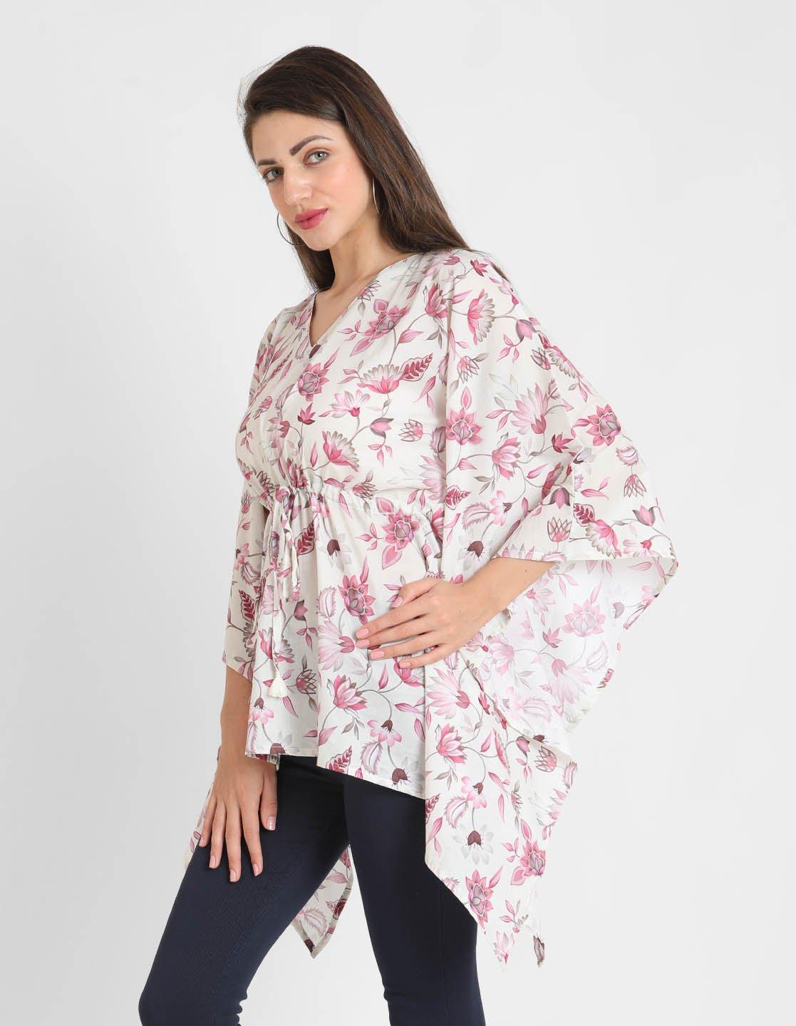 Pink Floral Print Kaftan