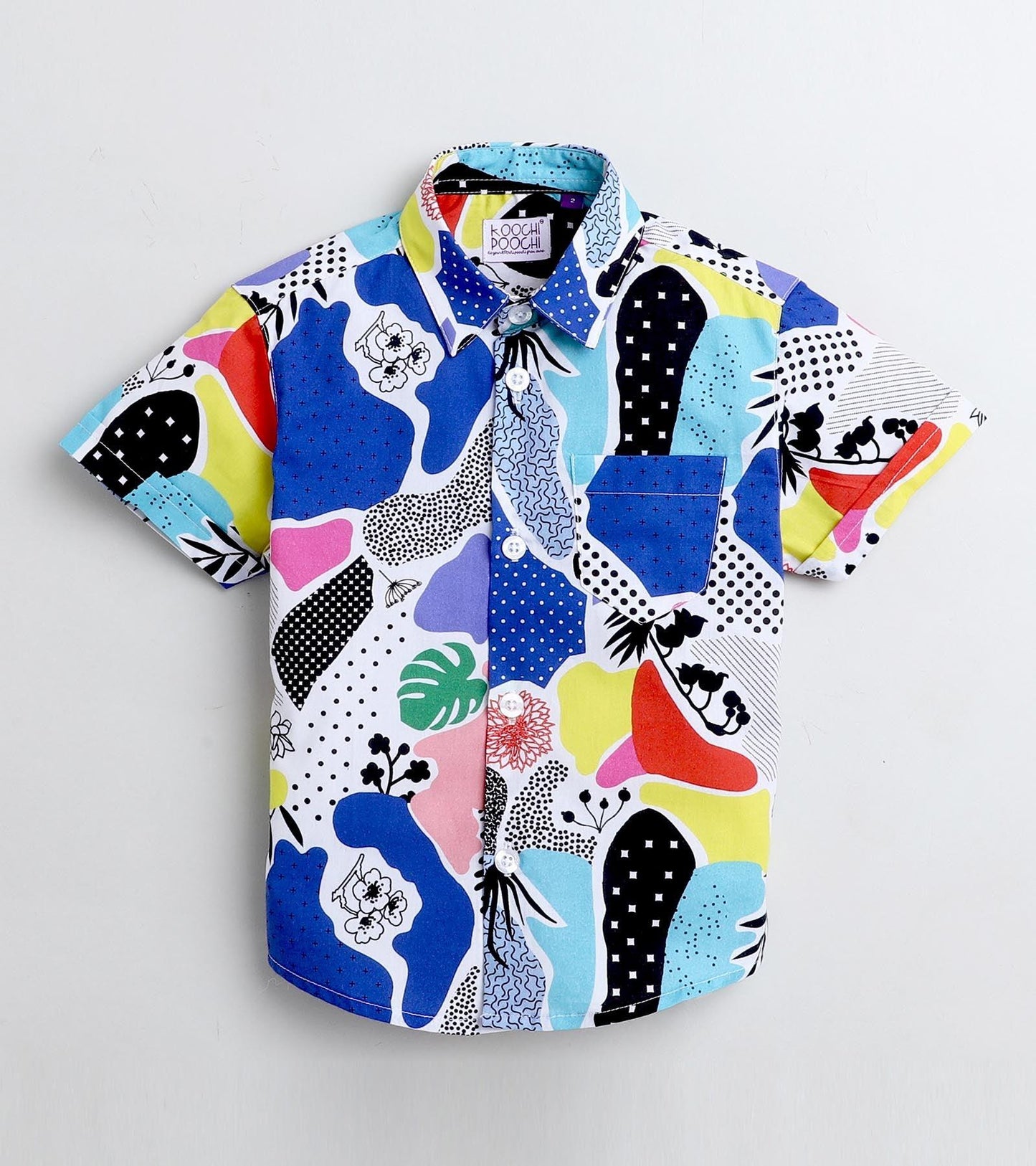 Blue Abstract Printed Half Sleeve Shirt