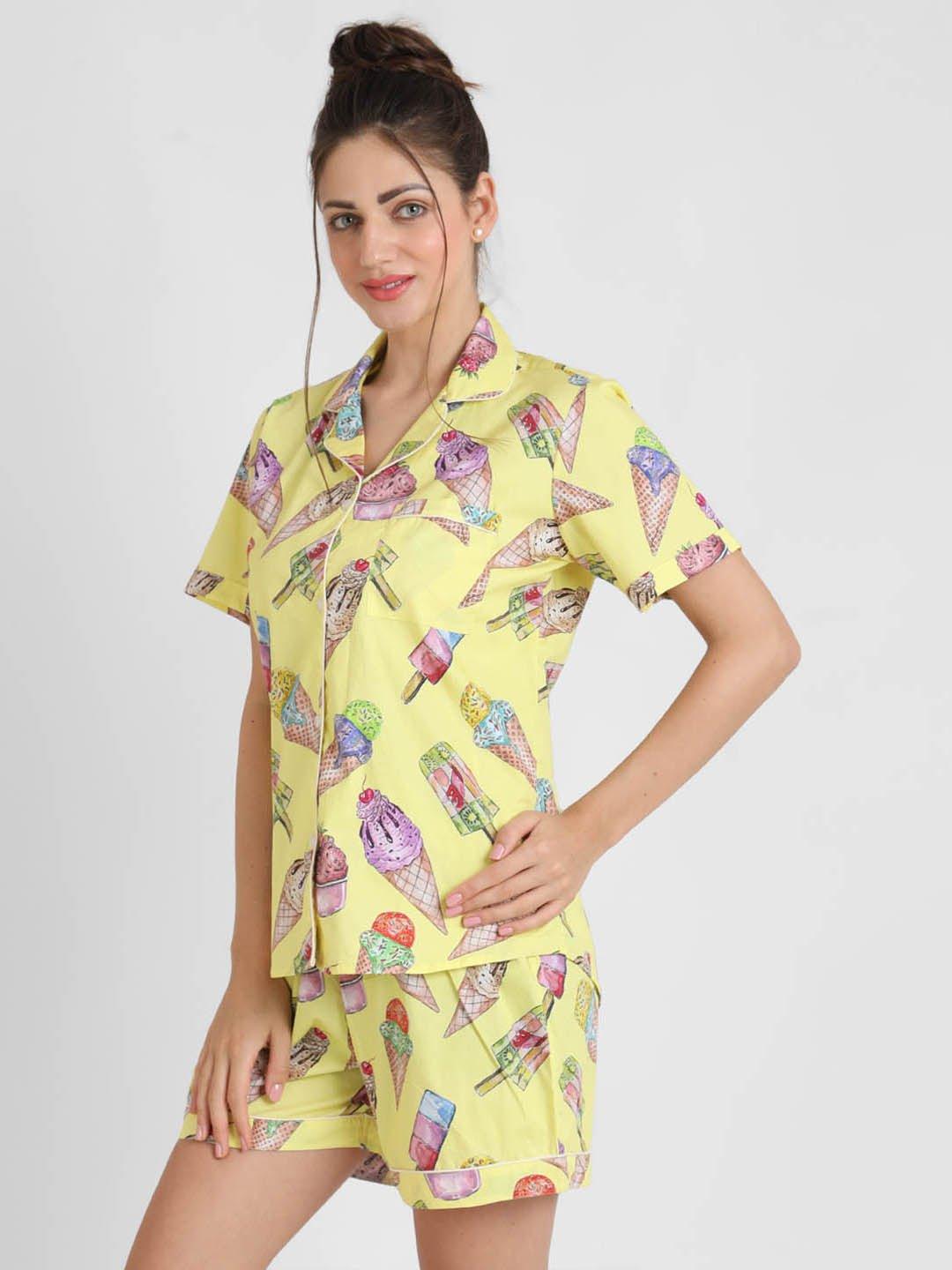 Icecream Printed Nightsuit Set for Women