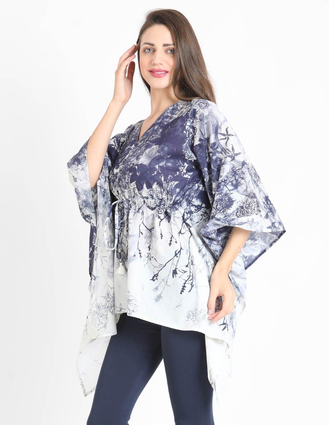 Motif Floral Printed Kaftan