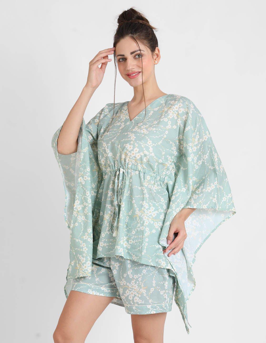 Blossom Print Kaftan Shorts Set