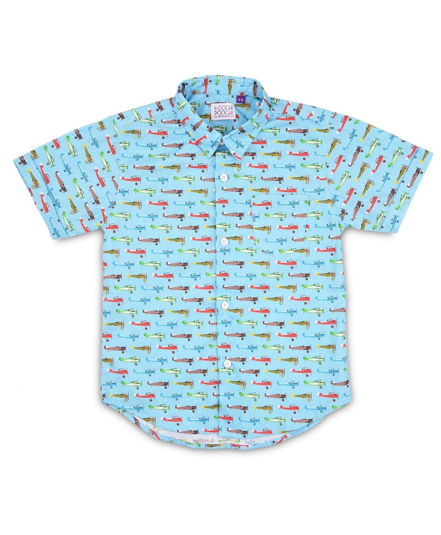 Multi Aeroplane Printed Half Sleeve Shirt