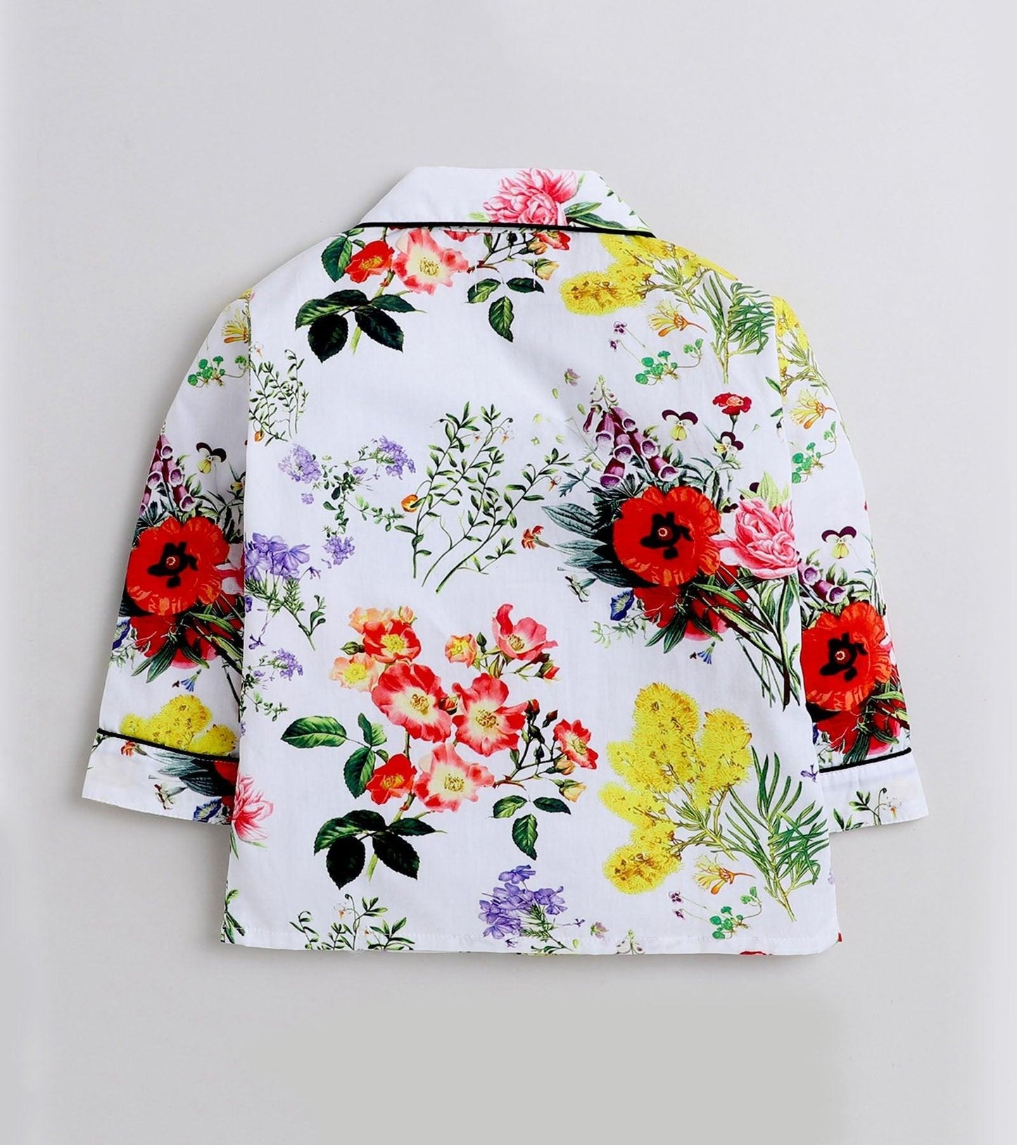 Pearly Floral Printed Nightsuit Set for Girls