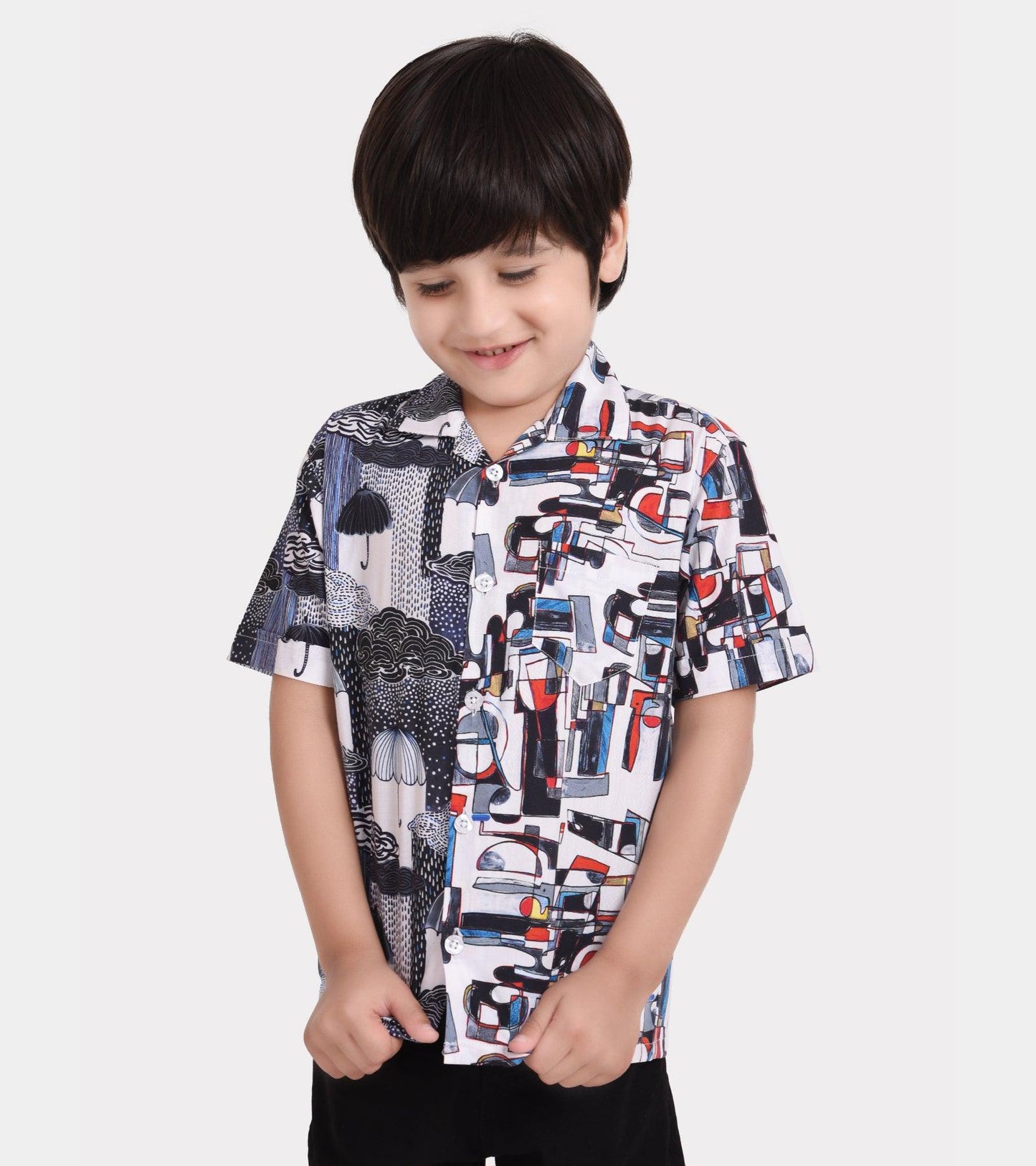 Double Fun Printed Boys Shirt
