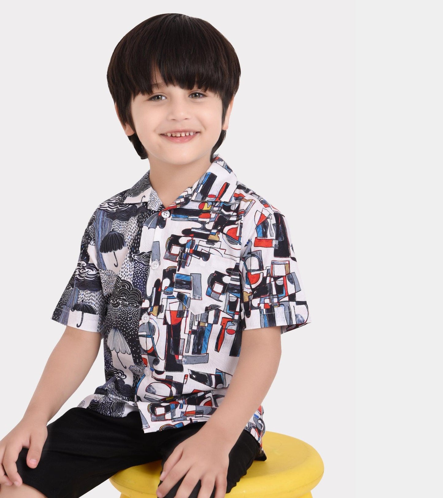 Double Fun Printed Boys Shirt